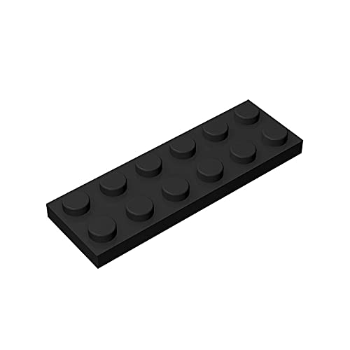 Gobricks GDS-512 2x6 Plate - 15PCS Black Building Bricks Compatible with Lego 3795 & Major Brick Brands - DIY Construction Toys for Kids & Adults | Perfect for MOC Models, Technic Sets & Creative Building Projects