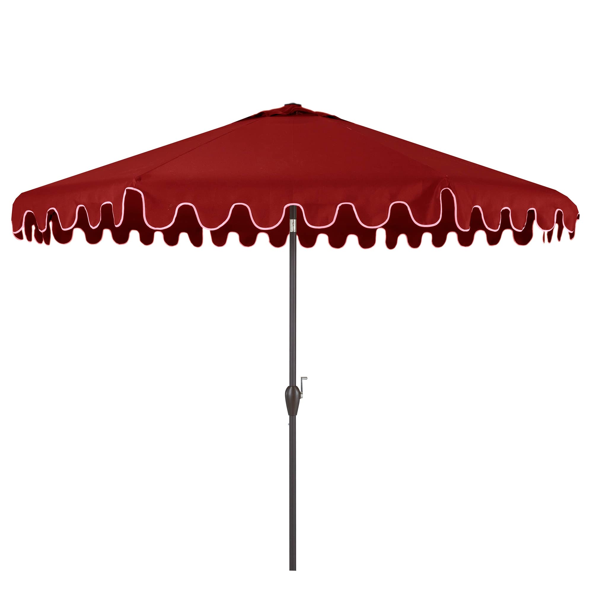 POLYTEAK 9FT Outdoor Patio Umbrella - UV Resistant, Fade Proof with Easy Crank Open & Push Button Tilt - Perfect for Poolside, Backyard, Deck, Garden - Red