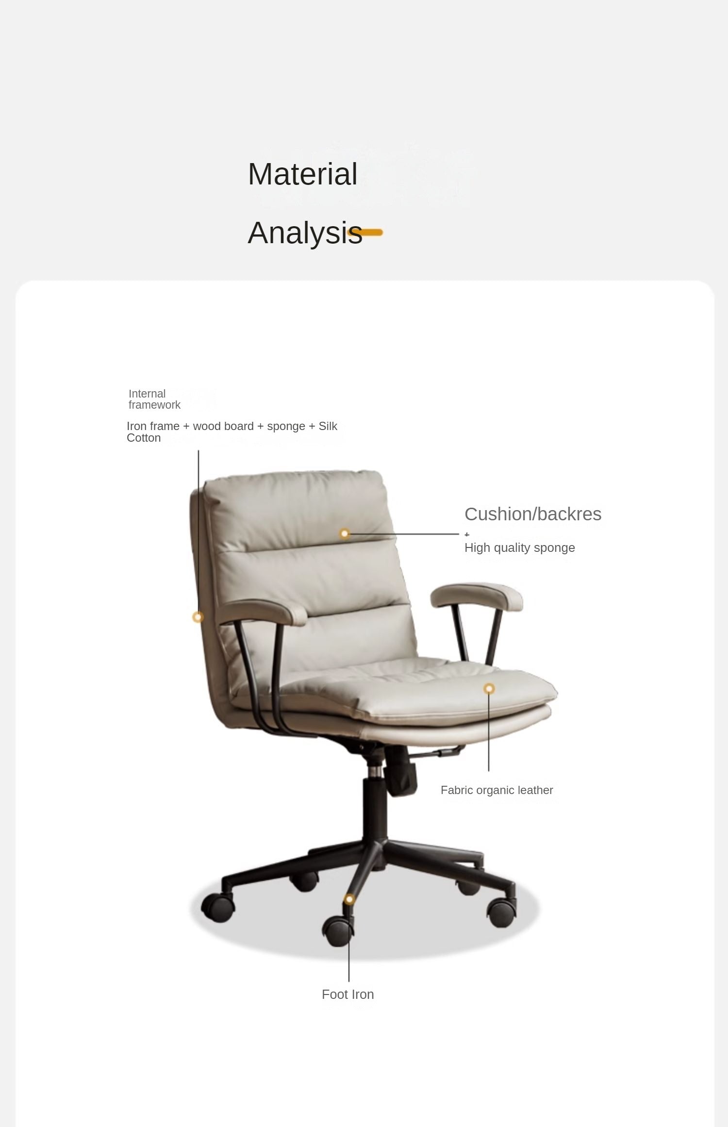 Premium Organic Leather Ergonomic Office Chair with Adjustable Height - Perfect for Home & Workspace Comfort