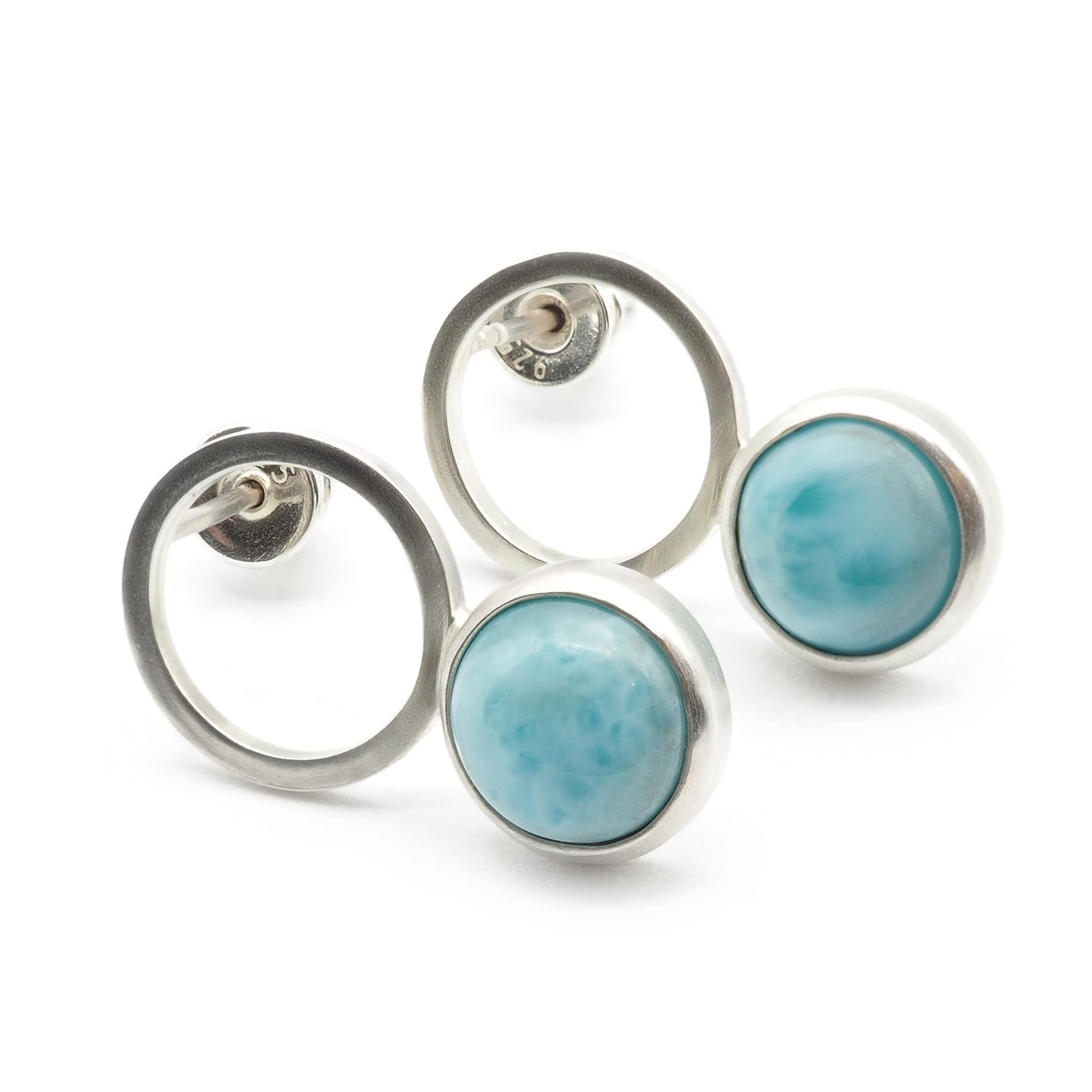 Authentic Larimar & 925 Sterling Silver Earrings | Handmade Jewelry for Women | Perfect Gift for Birthday, Anniversary & Special Occasions