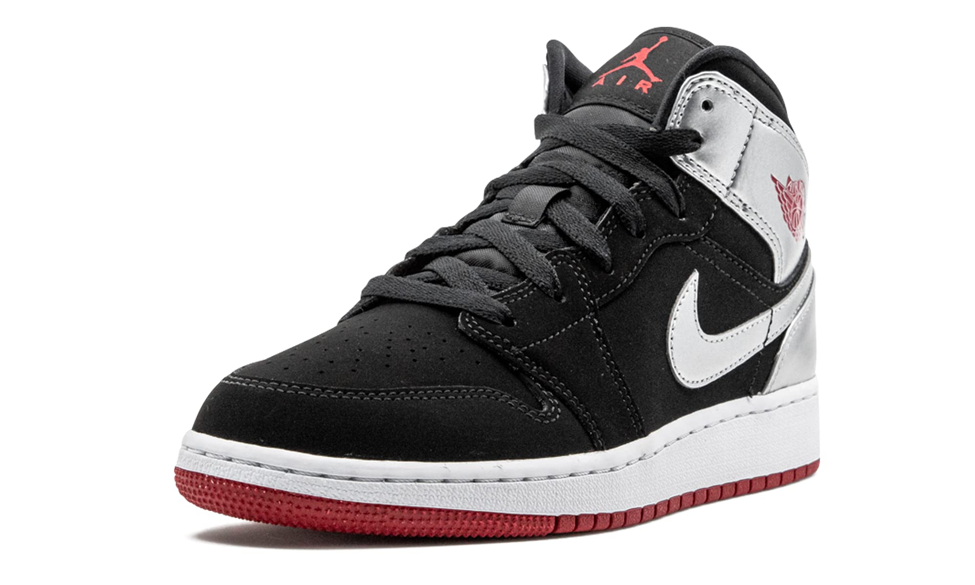 Nike Air Jordan 1 Mid GS Boys' Basketball Shoes - Size 4Y - Black/White/Gym Red - Perfect for School, Sports & Casual Wear