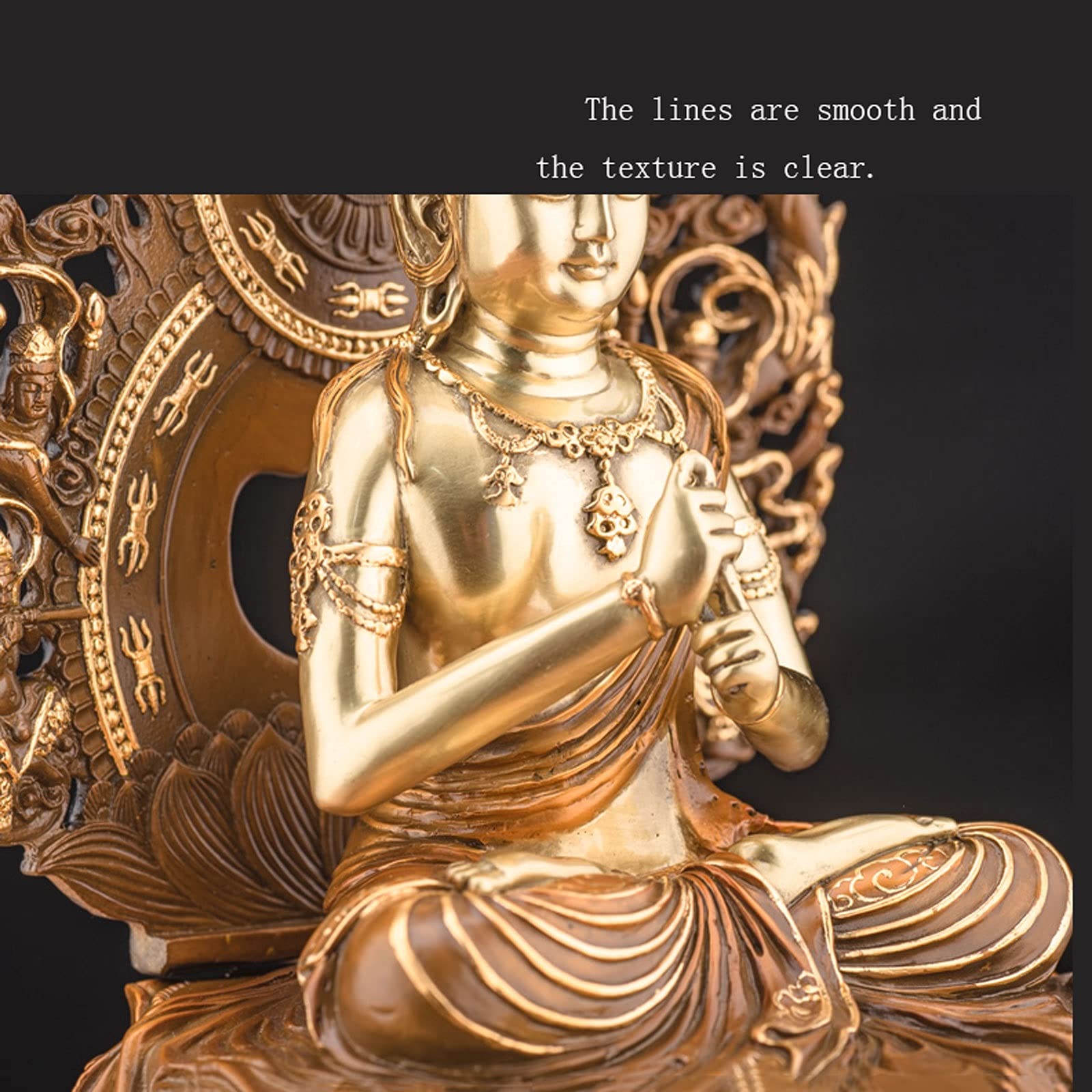 Meditating Brass Buddha Statue - Zen Buddha Figurine for Home & Garden Decor - Indoor Outdoor Spiritual Sculpture - Perfect for Meditation Spaces, Yoga Rooms & Peaceful Home Decor