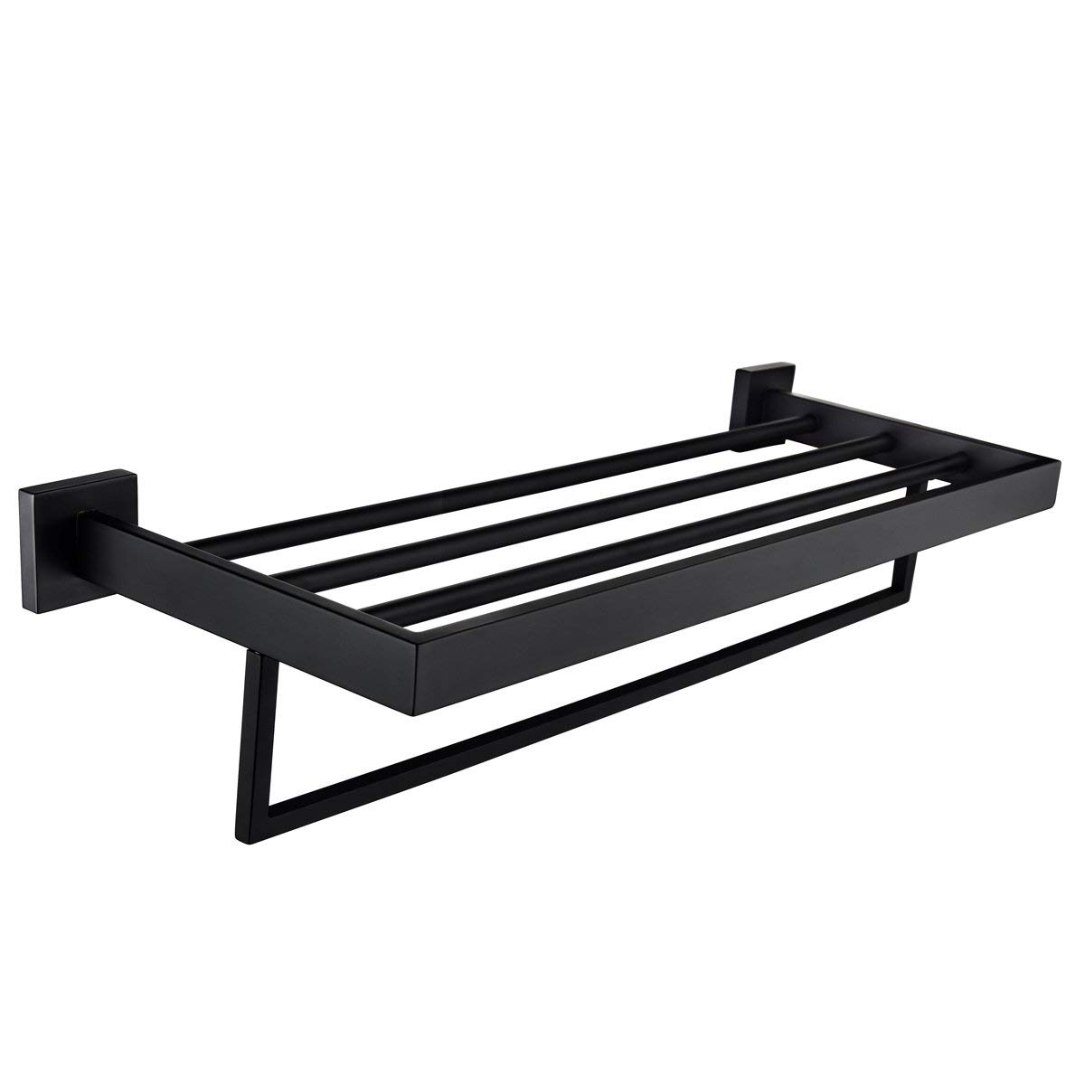 Black Non-Perforated Wall Mounted Towel Rack - Bathroom Hardware for Hanging Bath Towels & Hand Towels - Perfect for Small Spaces & Modern Bathroom Decor
