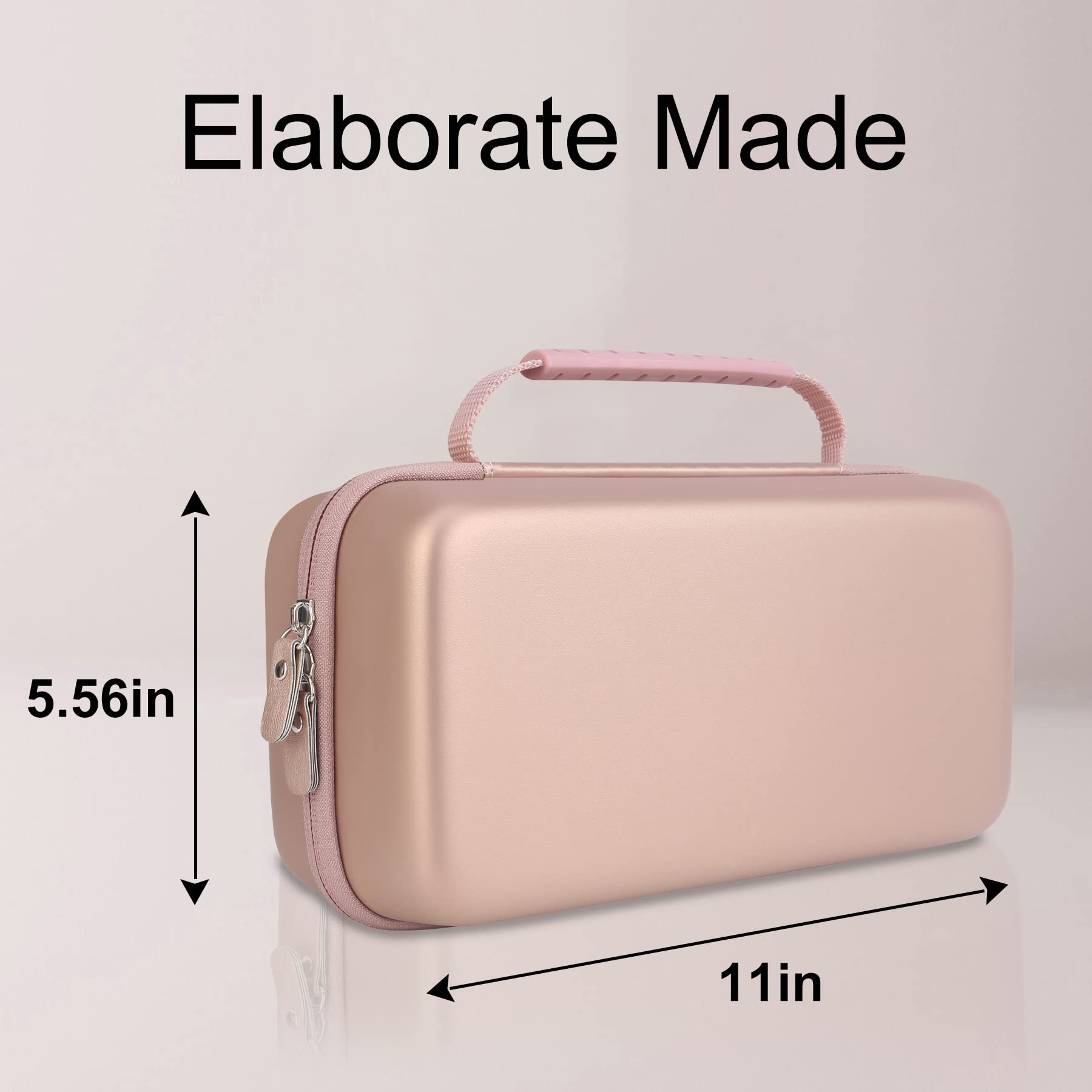 Elonbo Rose Gold Carrying Case for Halo Bolt Air 58830 mWh Portable Power Bank - Protective Storage Pouch with Extra Mesh Pocket for Car Battery Jump Starter, Jumper Cables & Accessories - Perfect for Travel, Camping & Emergency Power Backup