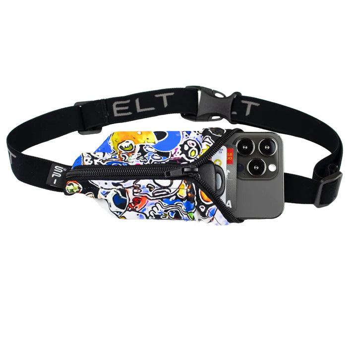 Large Pocket Spibelt - Running Belt with Zipper Pouch for Phone, Keys & Essentials - Perfect for Jogging, Hiking & Workouts