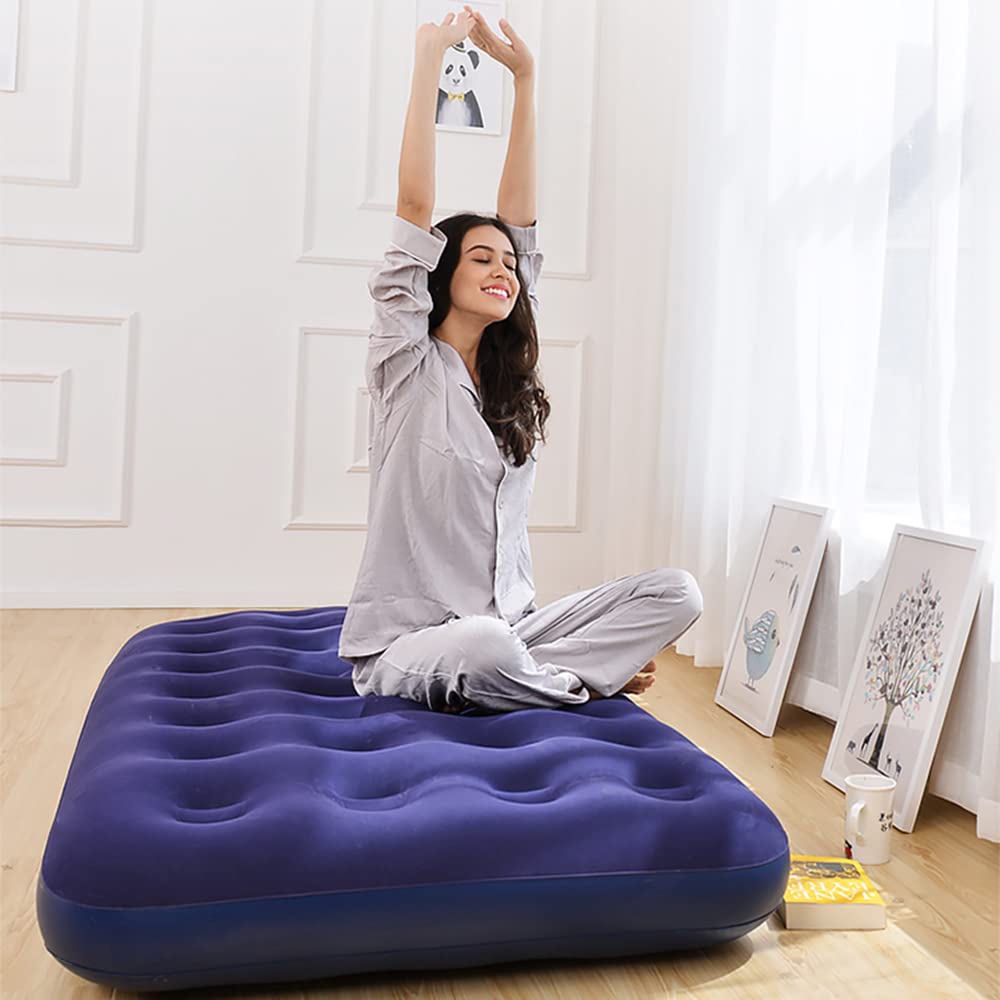 Twin Camping Air Mattress - Inflatable Air Bed with Flocked Top for Comfort - Perfect for Outdoor Adventures, Guest Beds & Travel