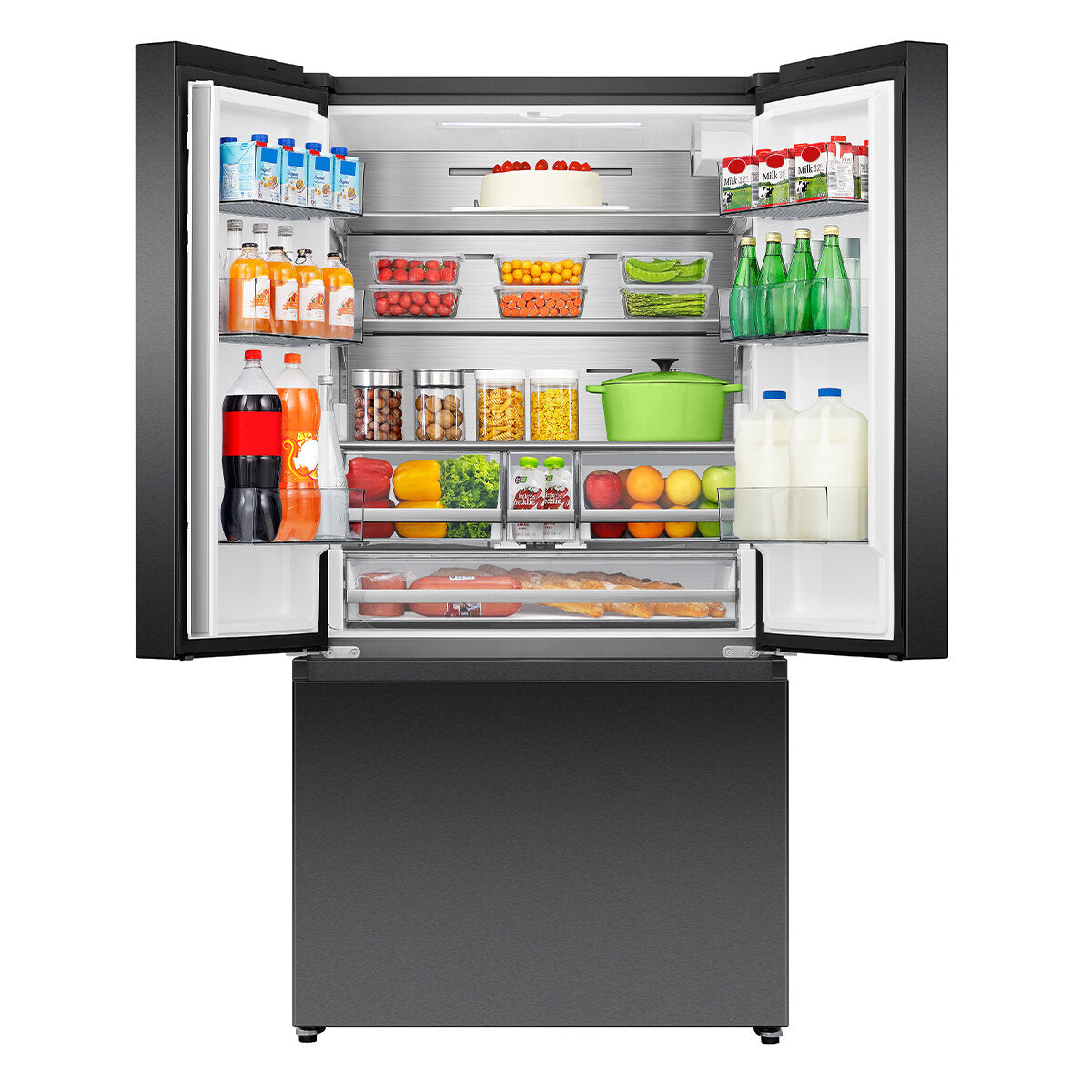 Hisense 634L French Door Refrigerator with Plumbed Water Dispenser - Black Stainless Steel (HRFD634BW) | Energy Efficient Large Capacity Fridge for Modern Kitchen & Family Use