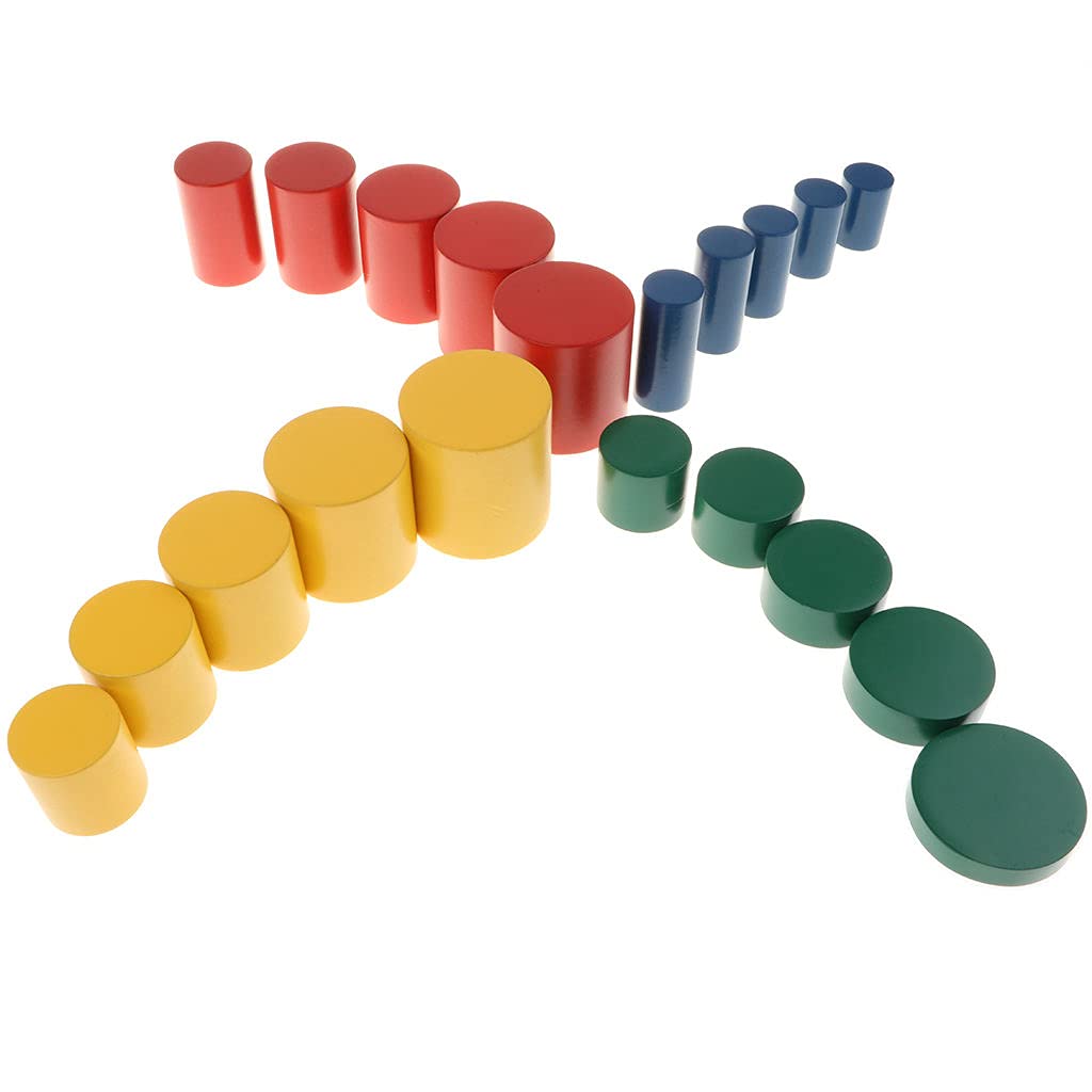 Montessori Wooden Knobless Cylinders Set - Educational Sensory Toys for Kids, Toddler Learning & Preschool STEM Activities - Perfect for Home, Classroom & Daycare Use