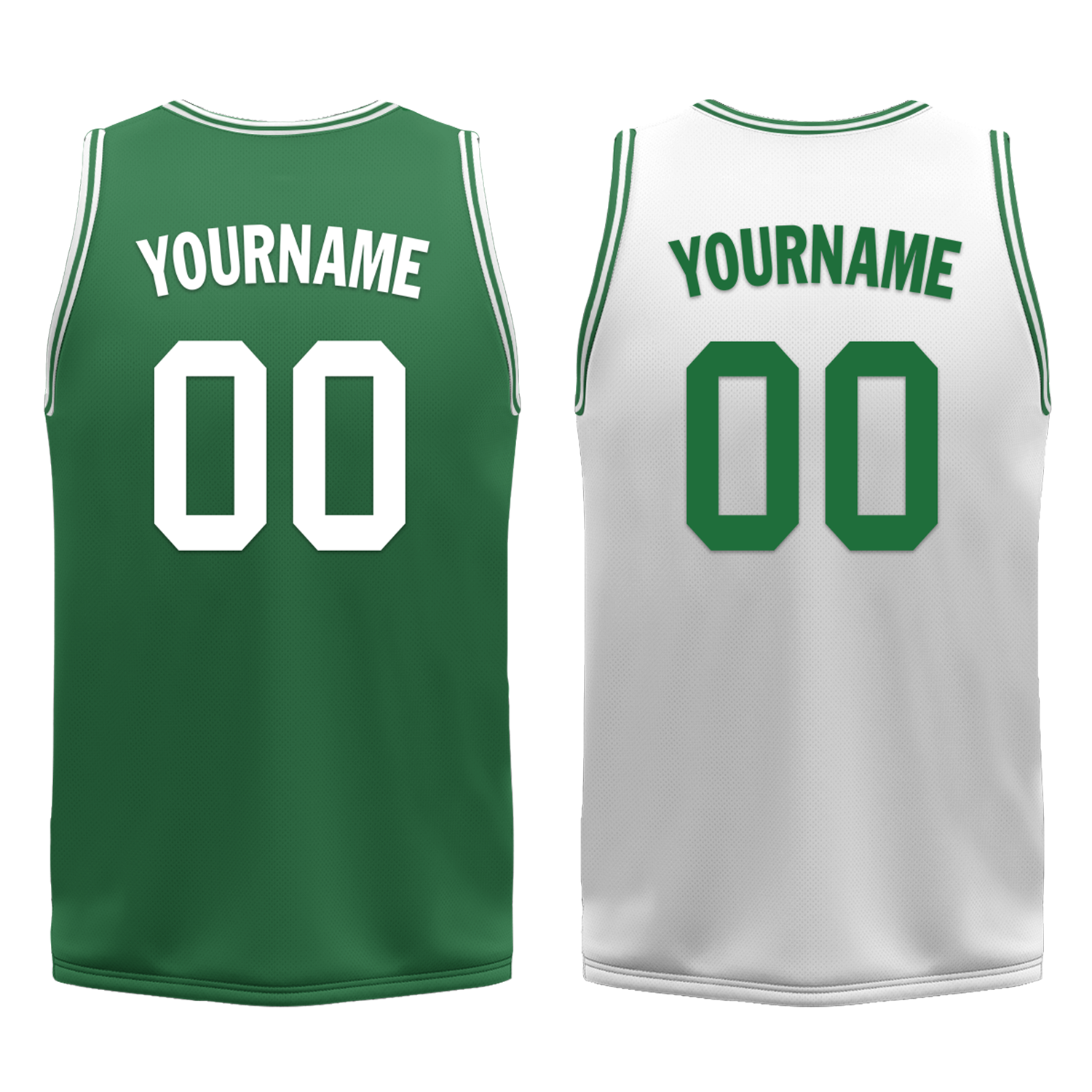 Custom Green & White Reversible Basketball Jersey - Personalized Team Uniform for Men & Women | Perfect for Games, Practice & Fan Wear