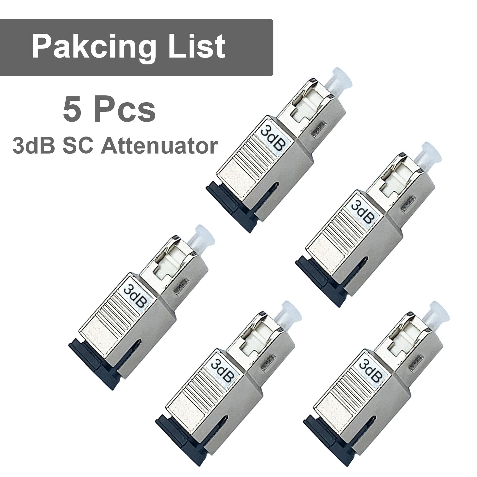 5Pcs SC-UPC Fiber Optic Attenuator 3dB - Signal Converter for Network Setup