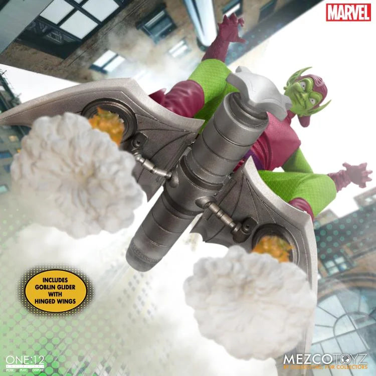 Mezco One:12 Collective Green Goblin Action Figure - Premium 6-Inch Marvel Collectible for Display & Role Play - Perfect for Comic Fans & Collectors