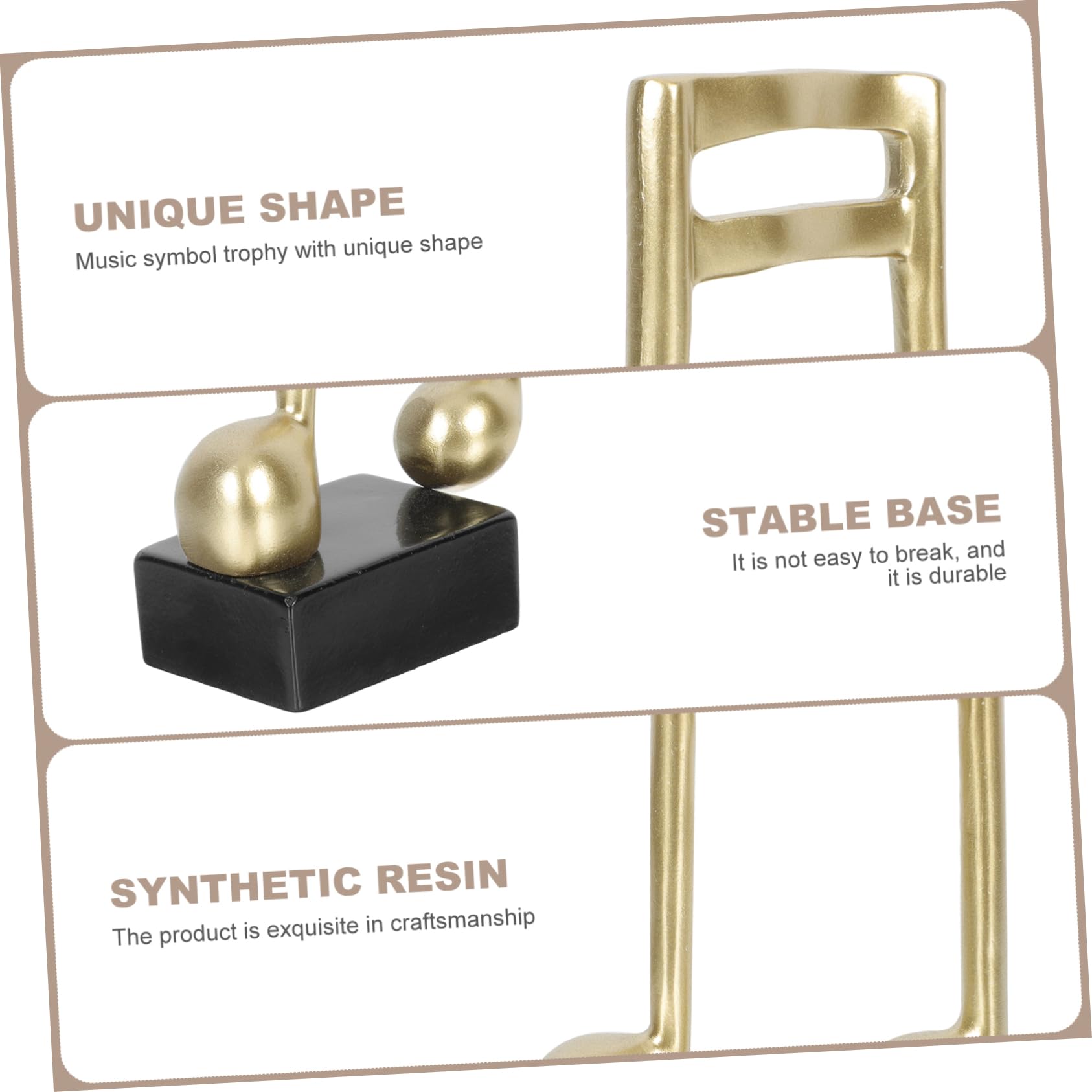 FOYTOKI Music Trophy Award - Piano Themed Office Decor, Music Note Trophy for Musicians, Teachers, Students - Synthetic Resin Desk Decor for Office, Studio, Classroom Gift
