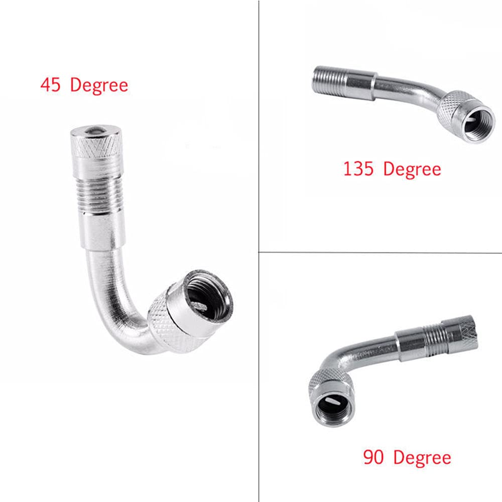 6-Pack Valve Stem Extenders - 45° 90° 135° Angle Tire Valve Extensions for Dual Wheels, Cars, RVs, Strollers, Bikes, Motorcycles & Trailers - Perfect for Inflating Hard-to-Reach Tires