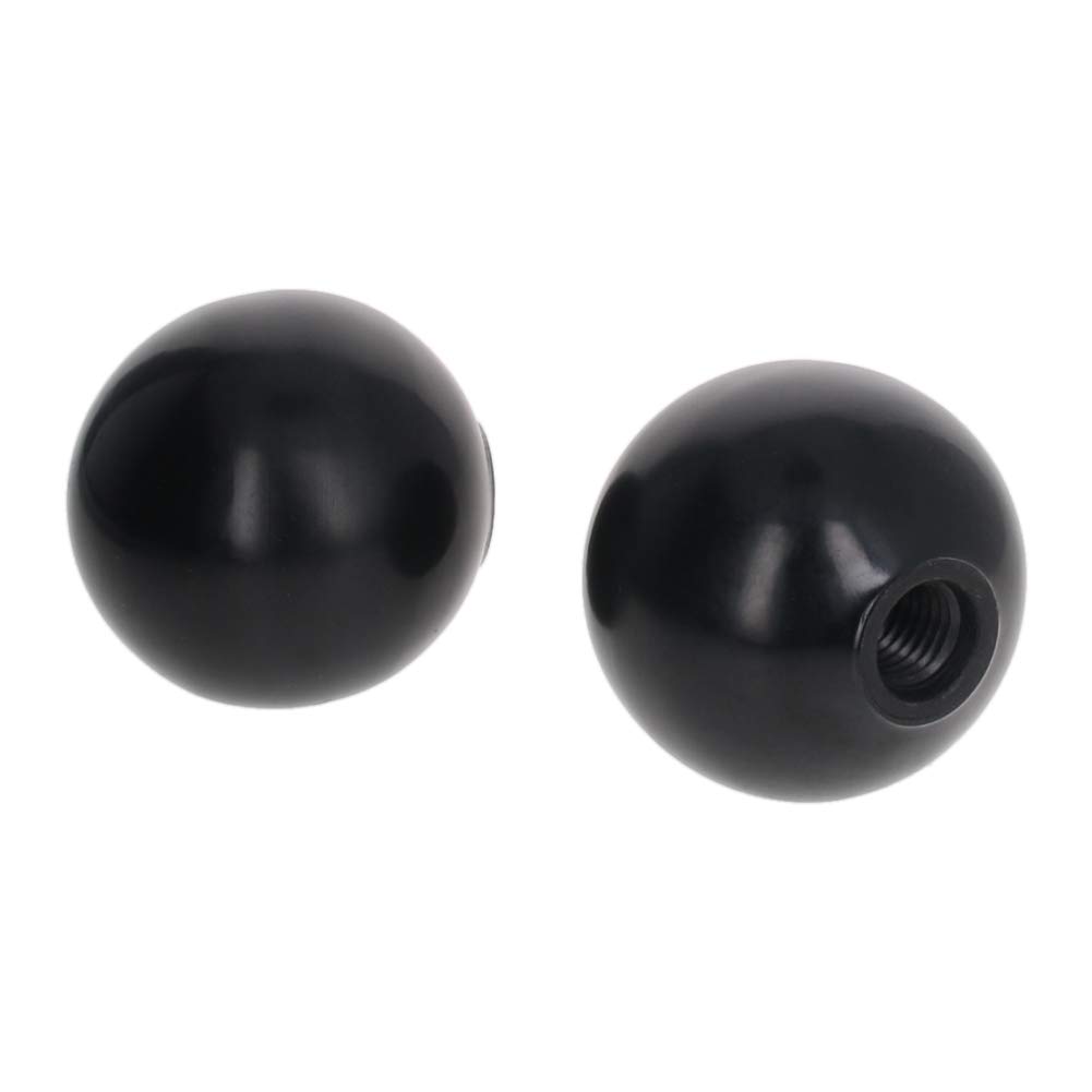 Bettomshin 3Pcs Black Bakelite Ball Knob - M12 Female Thread, 50mm/1.97