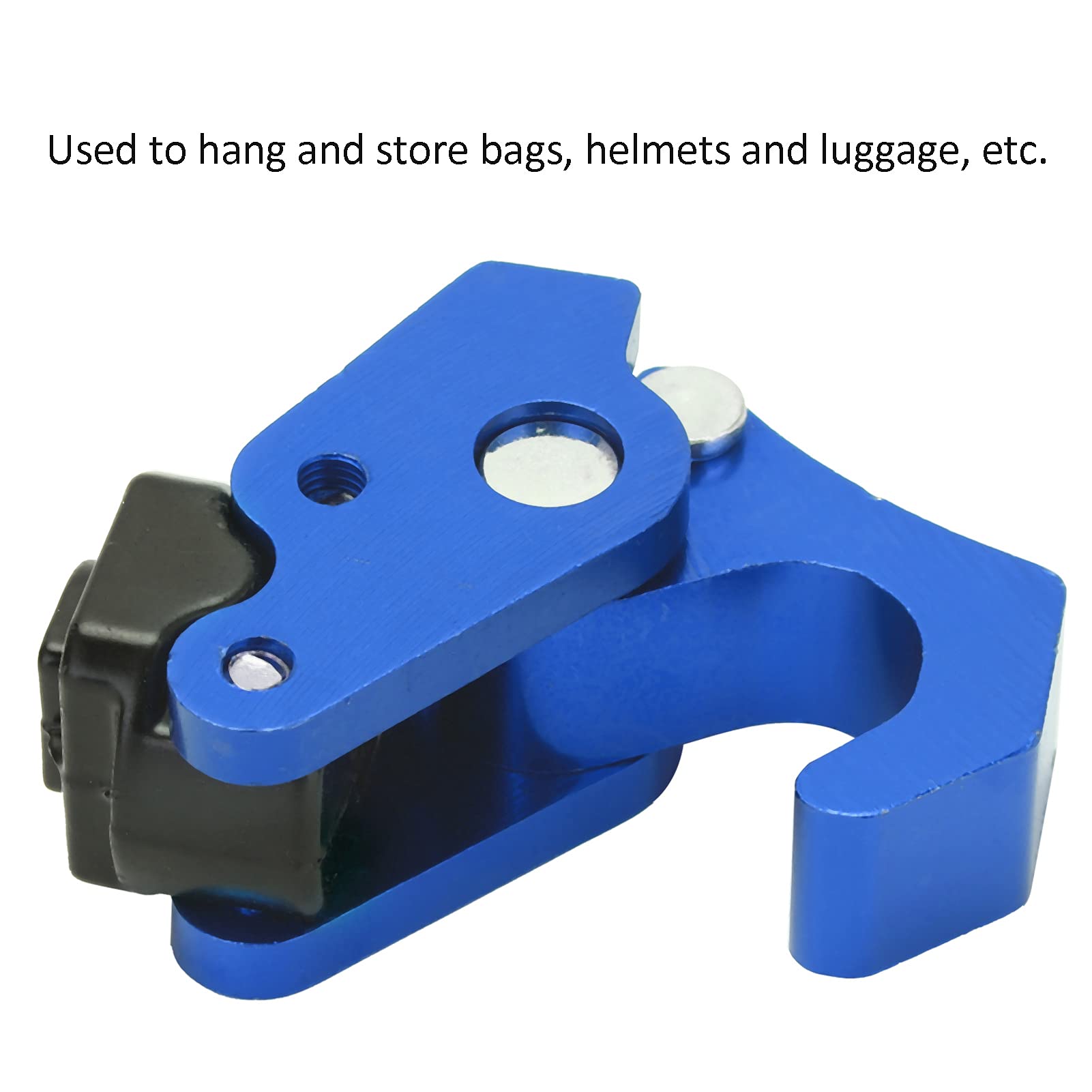 Universal Motorcycle Helmet Hook - CNC Aluminum Alloy Hanger for Scooter & Luggage - Blue - Secure Storage On-the-Go