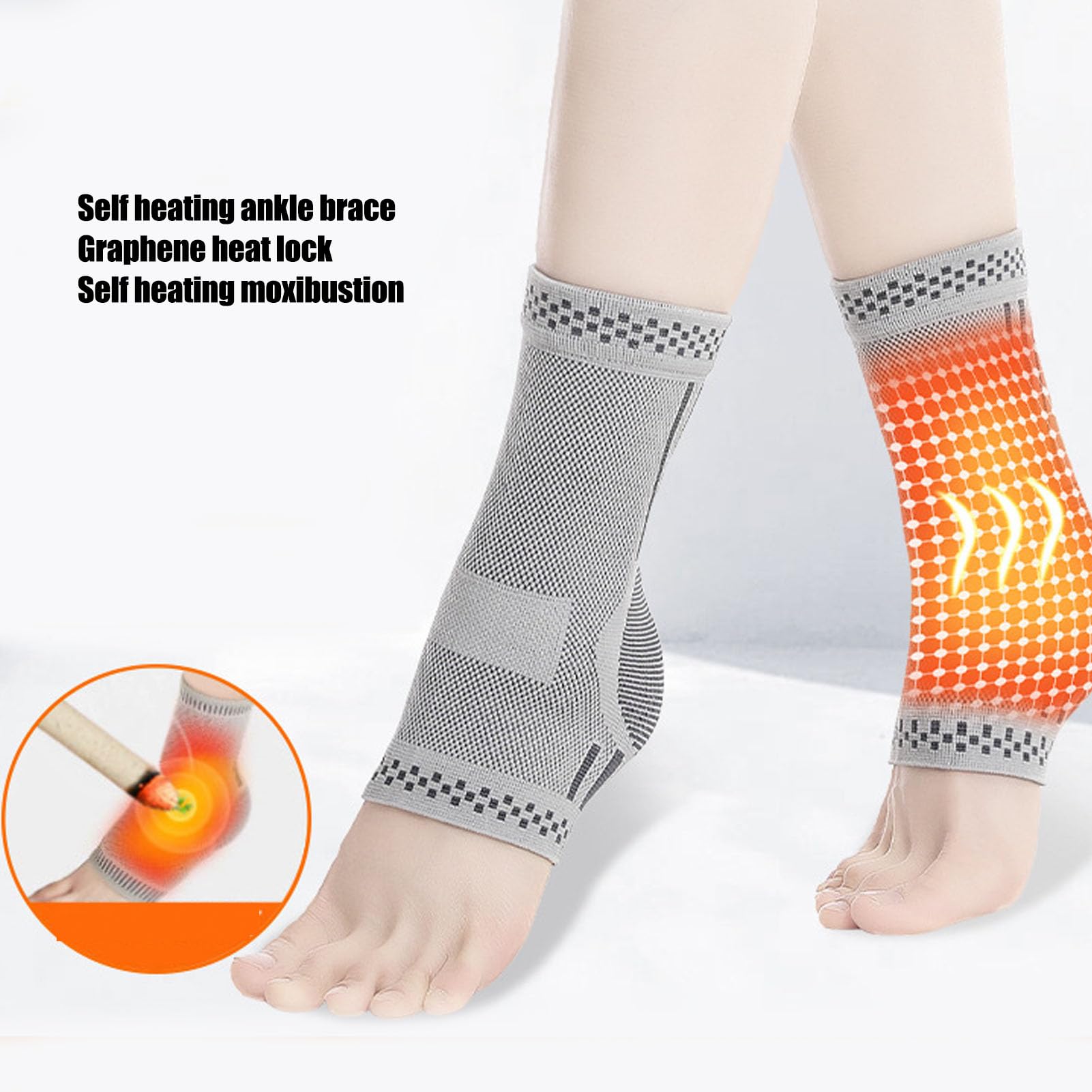 Graphene Heated Ankle Brace - Self Warming Support for Running, Basketball & Sports Injuries - Sweat Wicking Stabilizer for Men & Women (Small) - Perfect for Winter Workouts & Arthritis Pain Relief