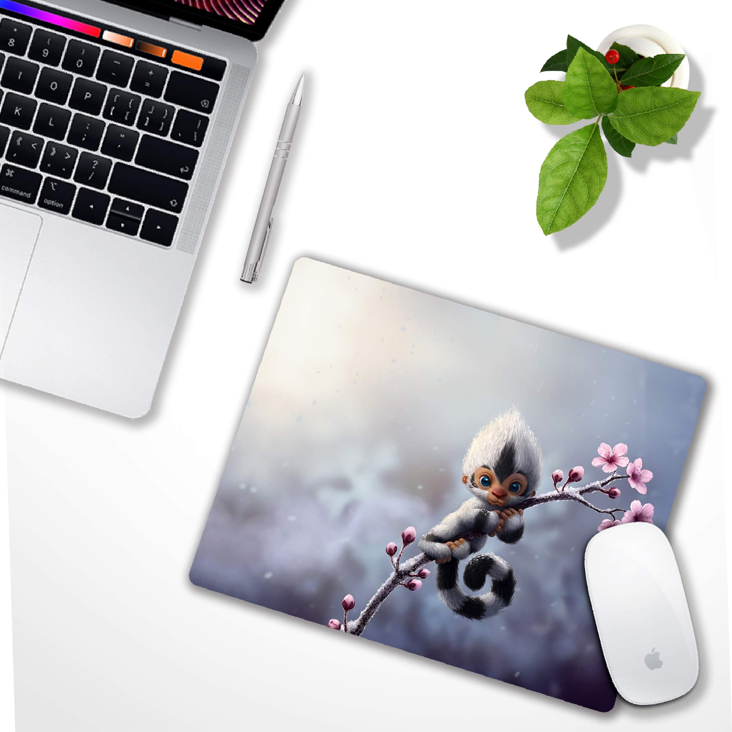 Cute Animal Monkey Mouse Pad - Non-Slip Computer Mousepad with Unique Design, Personalized Laptop Mouse Pad for Office & Gaming - Perfect Desk Accessory Gift for Home & Work Use