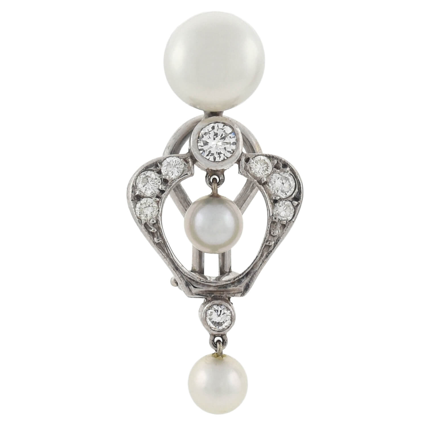 Vintage 14K Gold Diamond and Pearl Dangle Earrings for Women - Elegant Bridal Jewelry, Anniversary Gift, Wedding Party Accessories