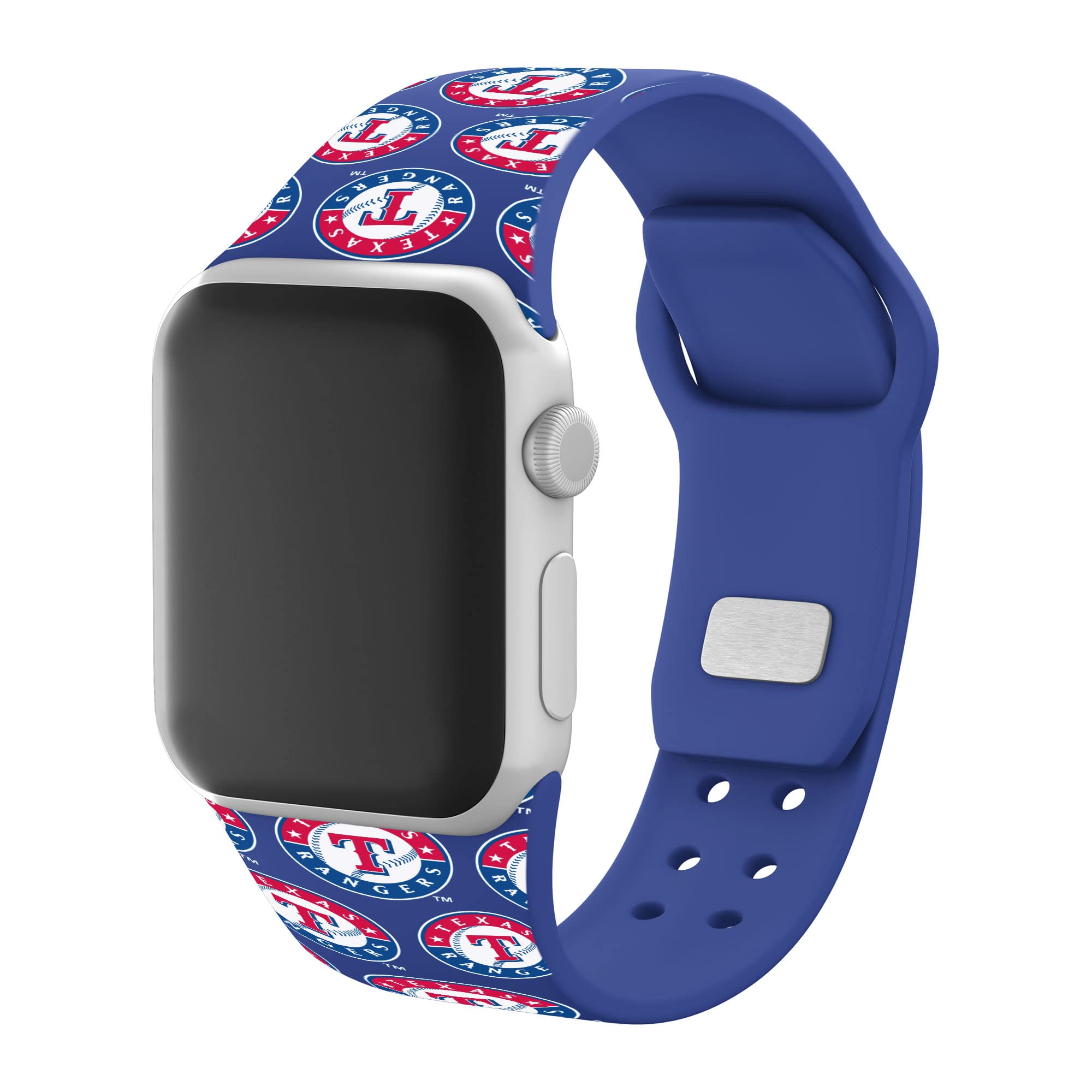 Texas Rangers HD Watch Band for Apple Watch - Durable Silicone Sports Strap, Compatible with Series 1/2/3/4/5/6/7/8/SE - Perfect for Baseball Games, Workouts & Everyday Wear