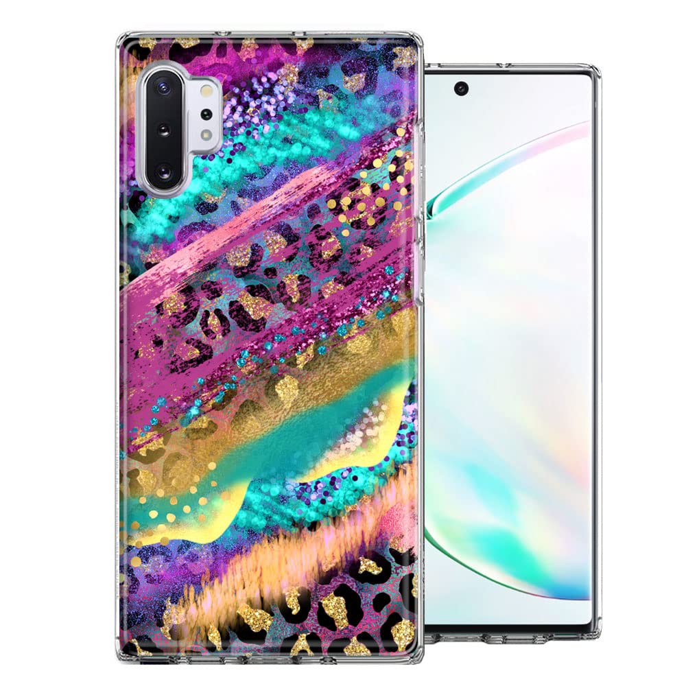 Samsung Galaxy Note 10 Plus Phone Case - Leopard Print Colorful Abstract Milkyway Design Protective Cover | Perfect for Daily Use, Travel & Gift Giving