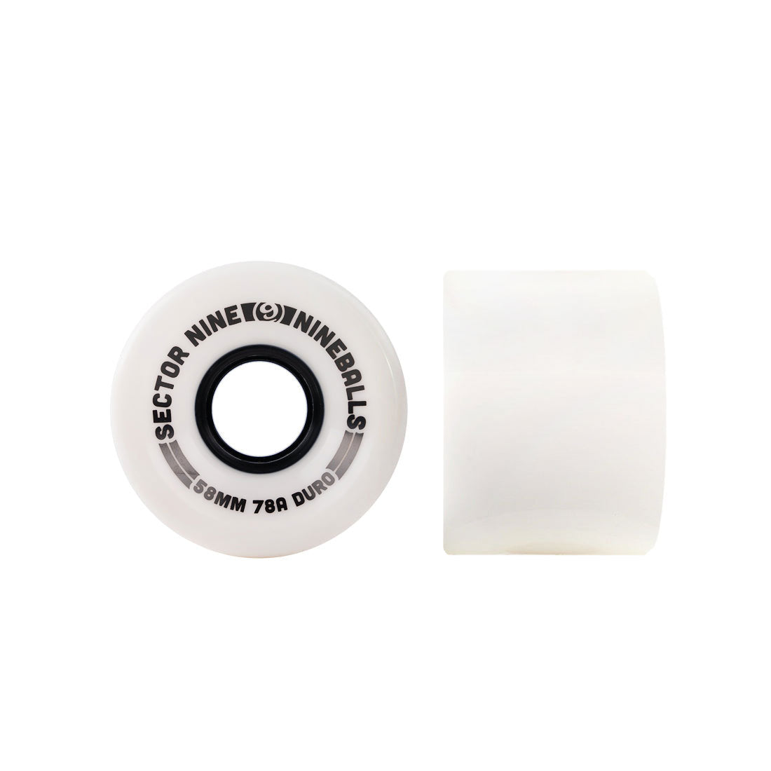 Sector 9 Nineballs 58mm 78a 4pk Longboard Skateboard Wheels - White - Perfect for Cruising, Carving & Downhill Riding