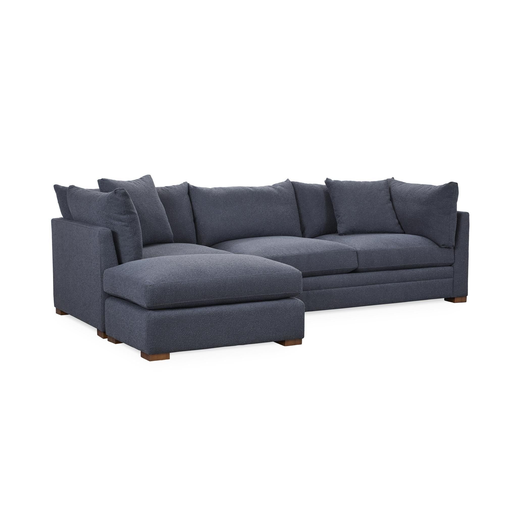 Audrey Upholstered Sofa Chaise in Navy Blue - Modern Living Room Furniture for Small Spaces & Apartments