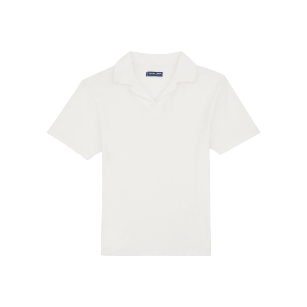 FRESCOBAL CARIOCA Faustino Terry Polo Shirt for Men - Ivory Cotton Casual Wear for Office & Outdoor Activities