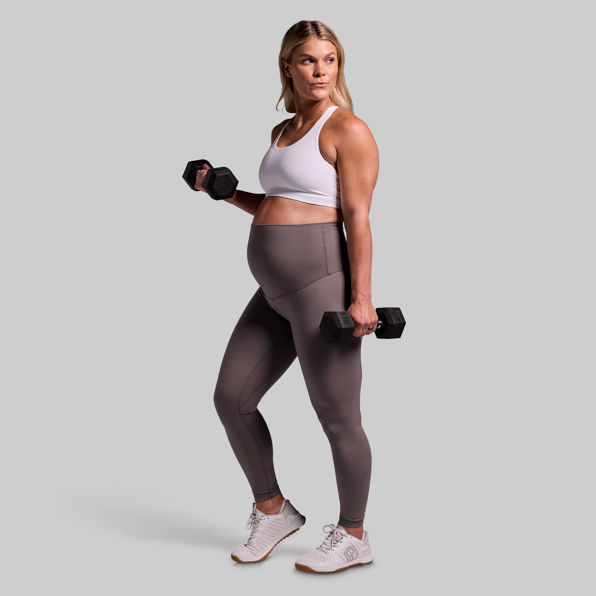 Best Maternity Leggings for Pregnancy - Soft & Stretchy Grey Yoga Pants - Perfect for Workouts, Lounging & Everyday Comfort