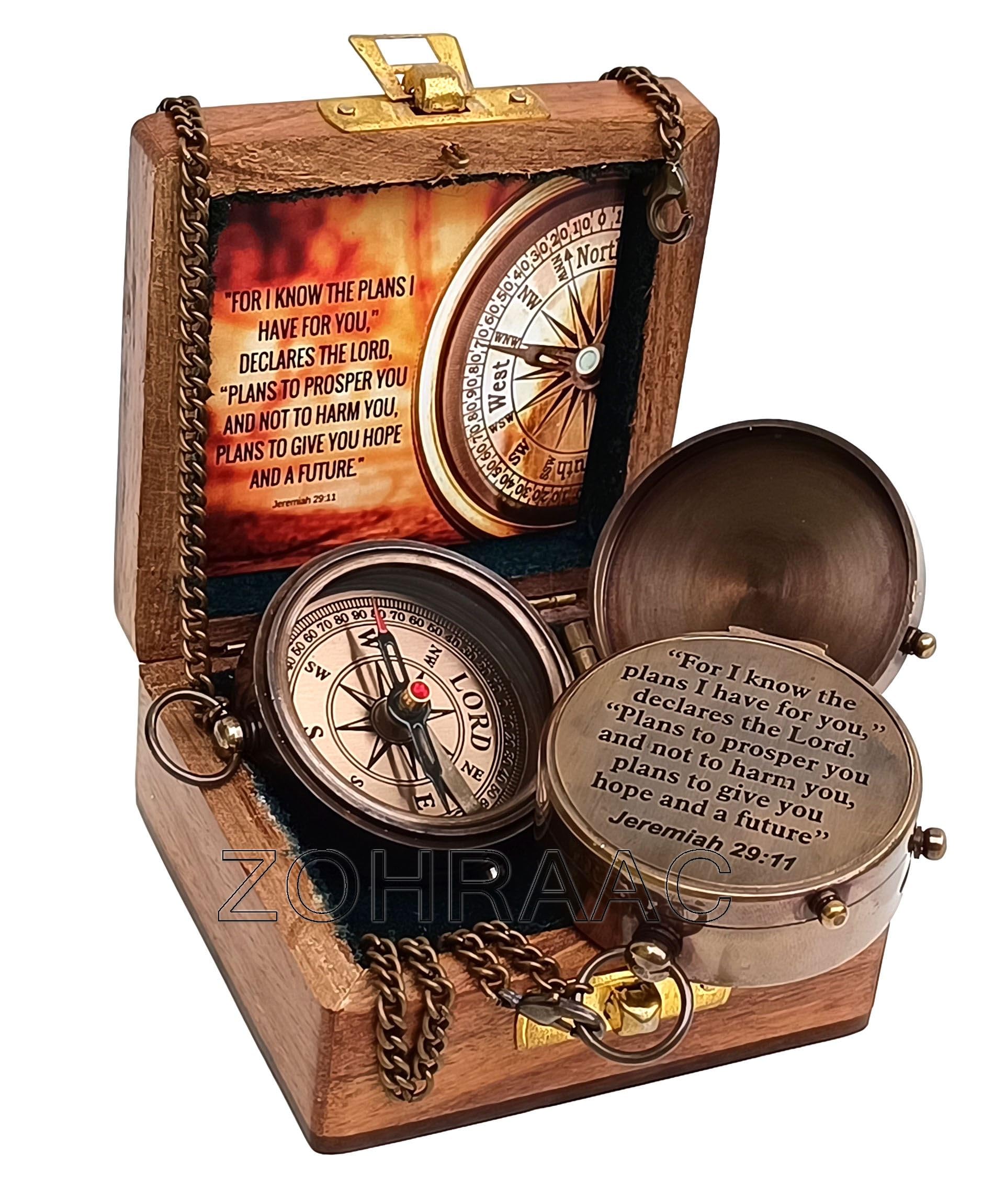 Religious Gifts for Men - Personalized Christian Compass with Jeremiah 29:11 Bible Verse - Inspirational Missionary & Easter Gifts for Teen Boys & Catholic Men - Perfect for Baptism, Confirmation & Spiritual Encouragement
