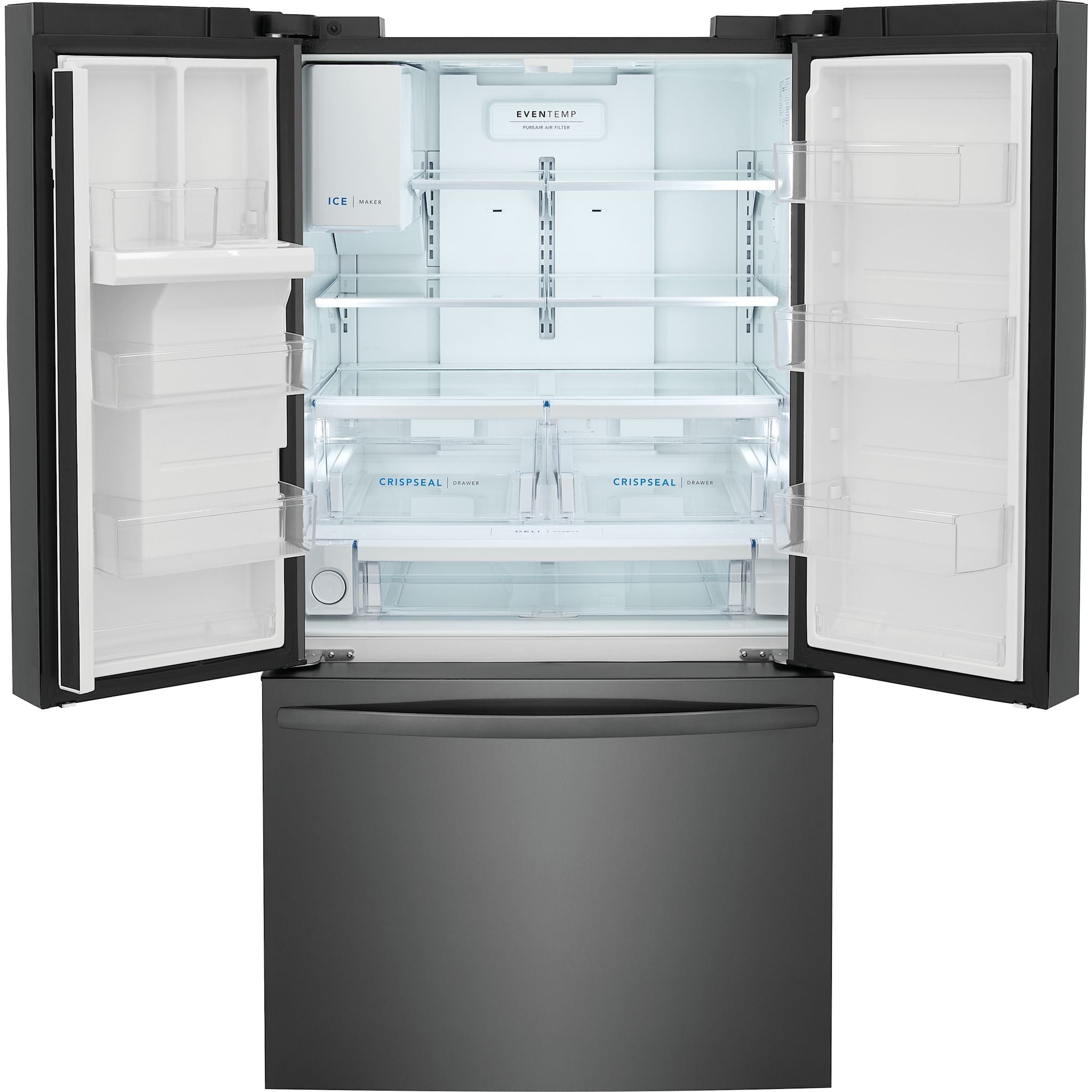 Frigidaire FRFS2823AD 36-Inch French Door Refrigerator with Black Stainless Steel Finish - Energy Star Rated, Spacious Interior for Family Kitchens, Perfect for Modern Homes & Entertaining