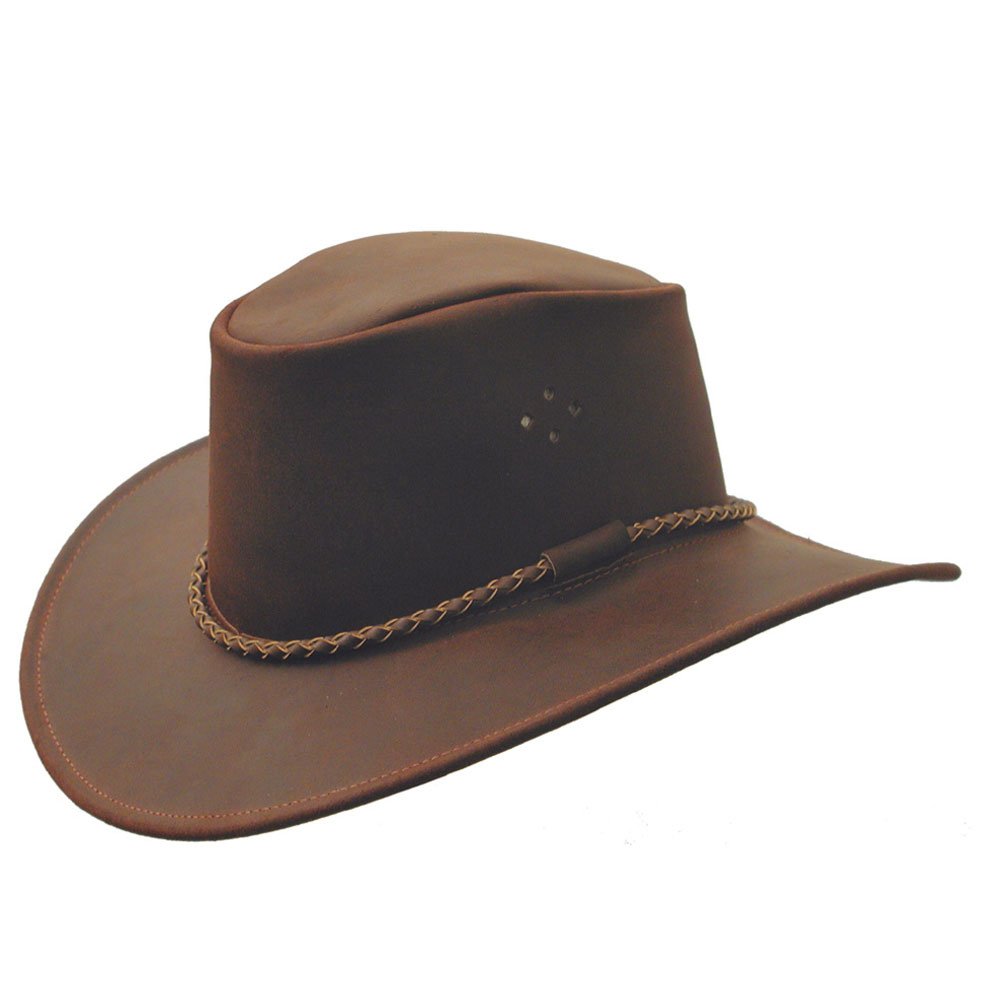 KAKADU Traders Genuine Leather Sydney Hat - Premium Outback Style Cowboy Hat for Men & Women - Perfect for Outdoor Adventures, Country Rides & Western Fashion