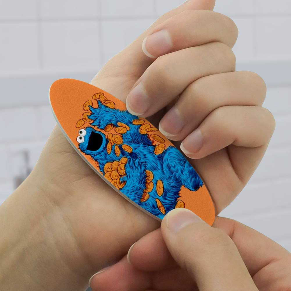 Vintage Sesame Street Cookie Monster Double-Sided Oval Nail File Emery Board Set - 4 Pack for Manicure, Pedicure & Travel Nail Care (Perfect Gift for Kids & Adults)
