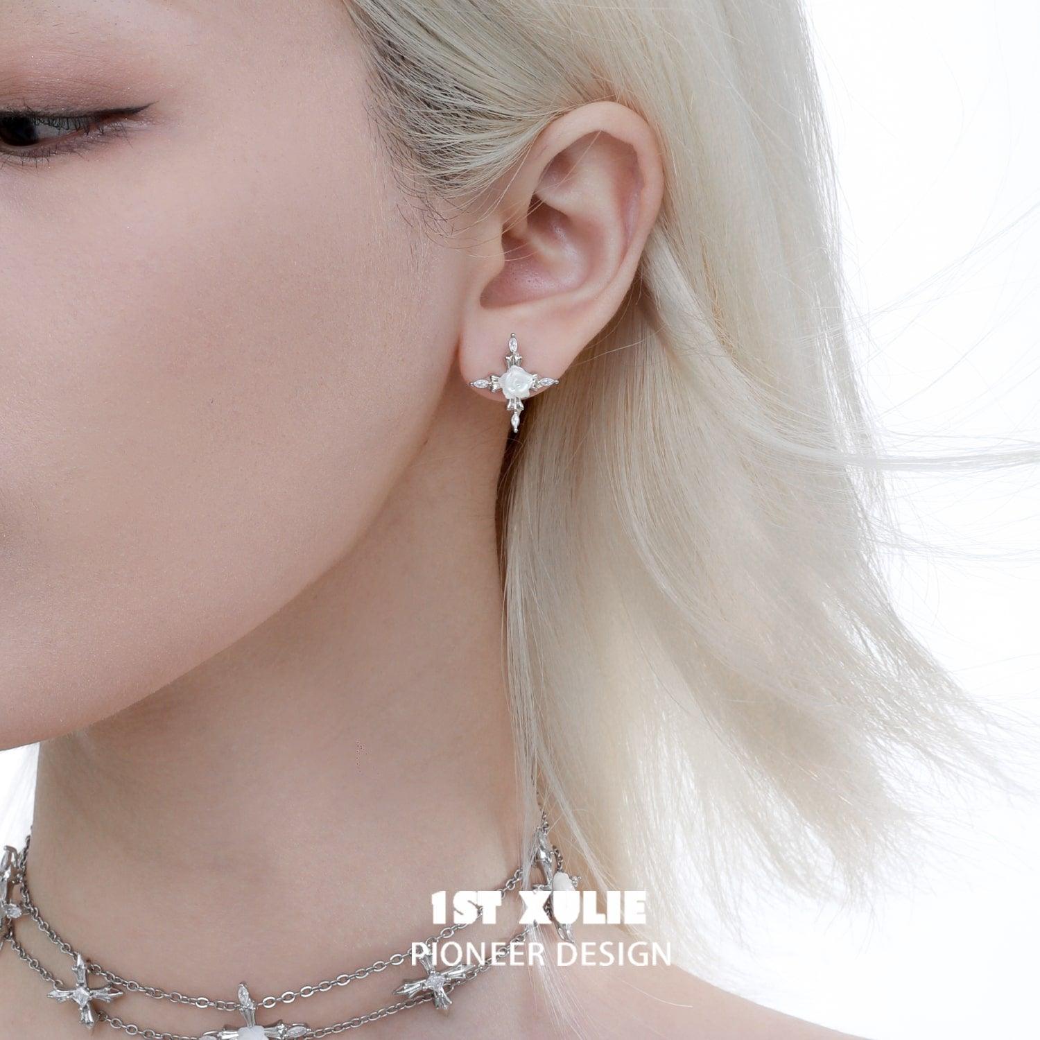 Rose Believer White Shell Earrings™ - Elegant Pearl-like Stud Earrings for Women | Perfect for Weddings, Parties & Everyday Wear