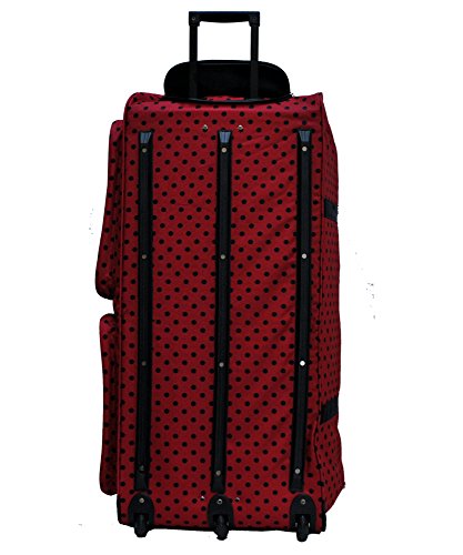 EZ Roll 36 Polka Dots Rolling Duffel Bag - 3 Color Options (Brown/Aqua) for Travel, Gym & Weekend Getaways | Spinner Luggage with Wheels