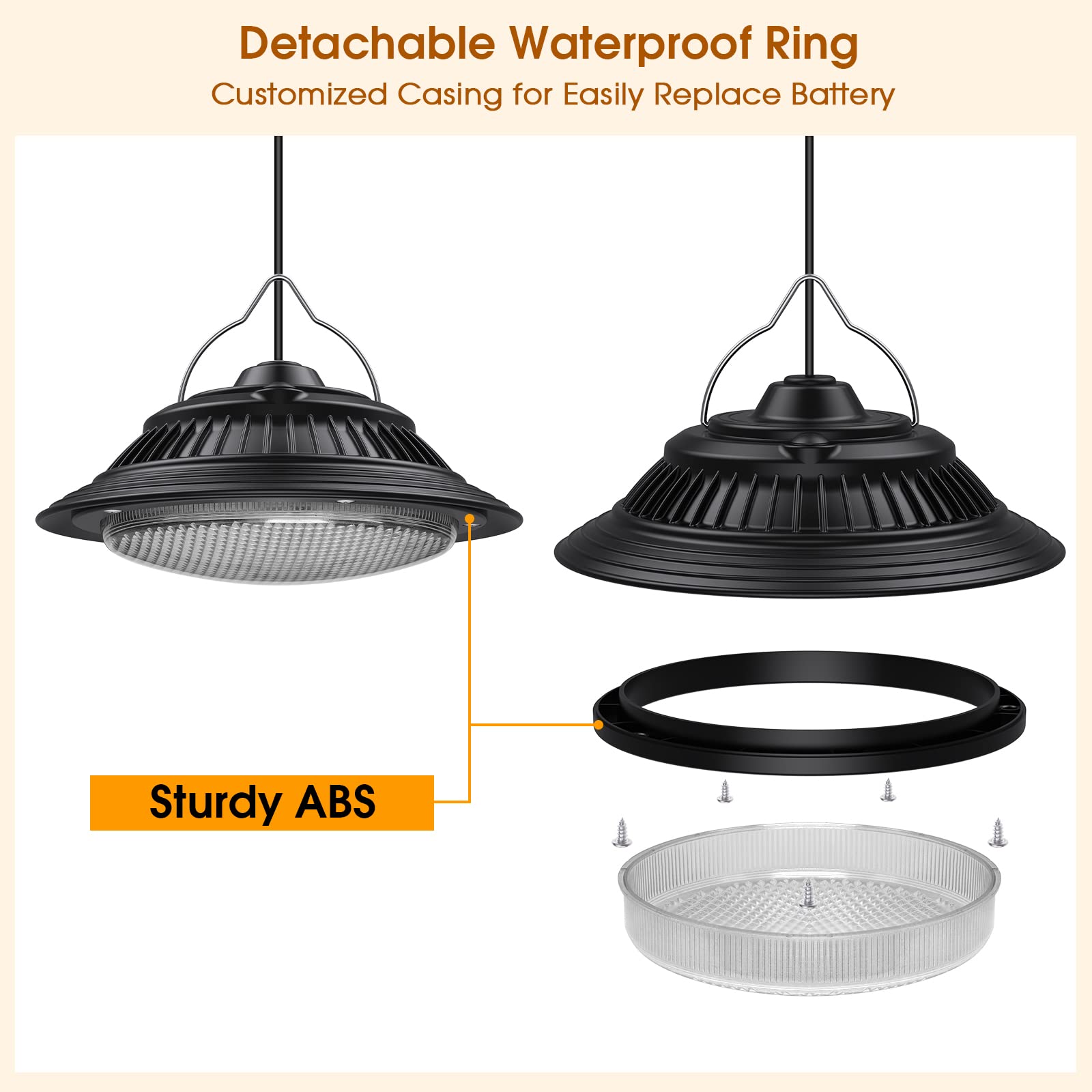 Solar Pendant Lights Indoor Outdoor - 3200K/4000K/6000K Dimmable Solar Hanging Lights with Remote & ON/OFF Switch for Home, Barn, Garage, Chicken Coop - Perfect for Patio, Garden, Shed & Backyard Lighting