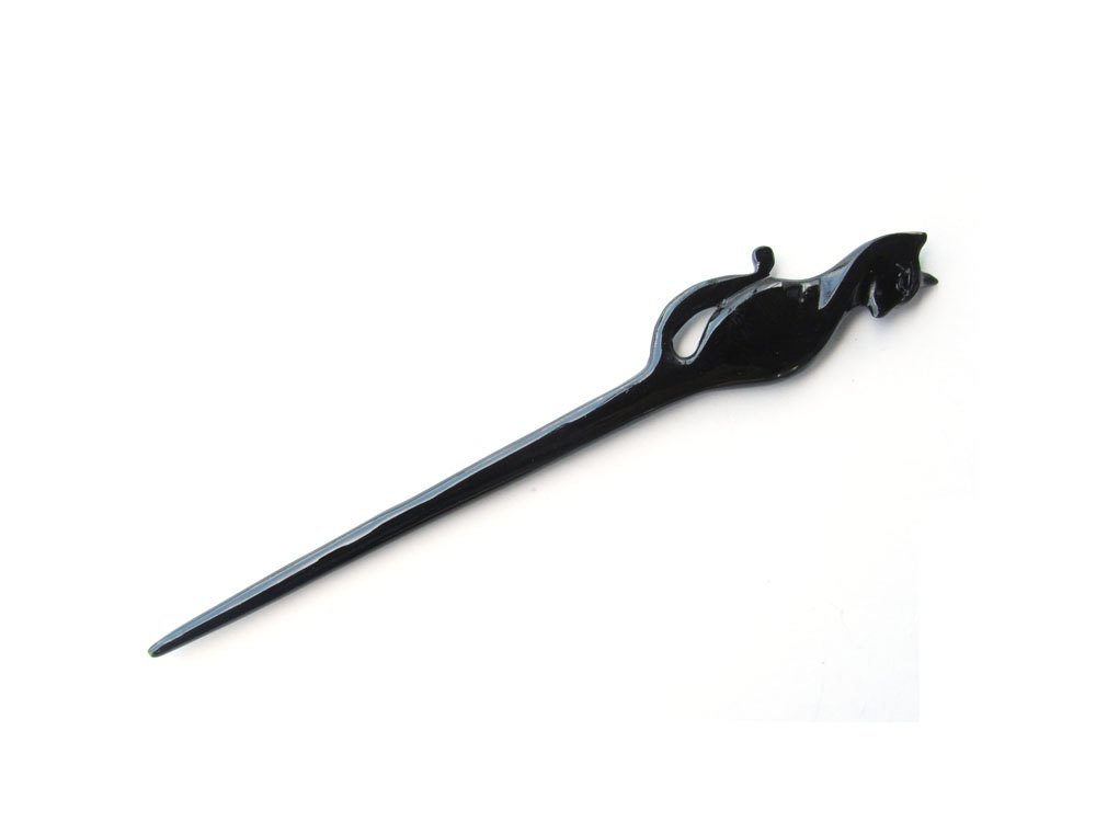 Marycrafts Handmade Black Buffalo Horn Hair Stick for Women - 7.2