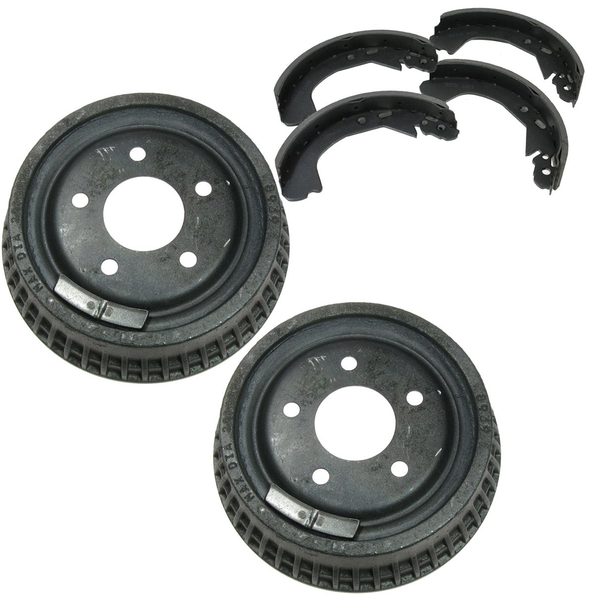 High-Performance Brake Rotor Ceramic Pad Drum & Shoe Front & Rear Kit with Fluids - Compatible with Chevy Silverado, Tahoe, Suburban - Perfect for Off-Roading, Towing & Daily Commuting