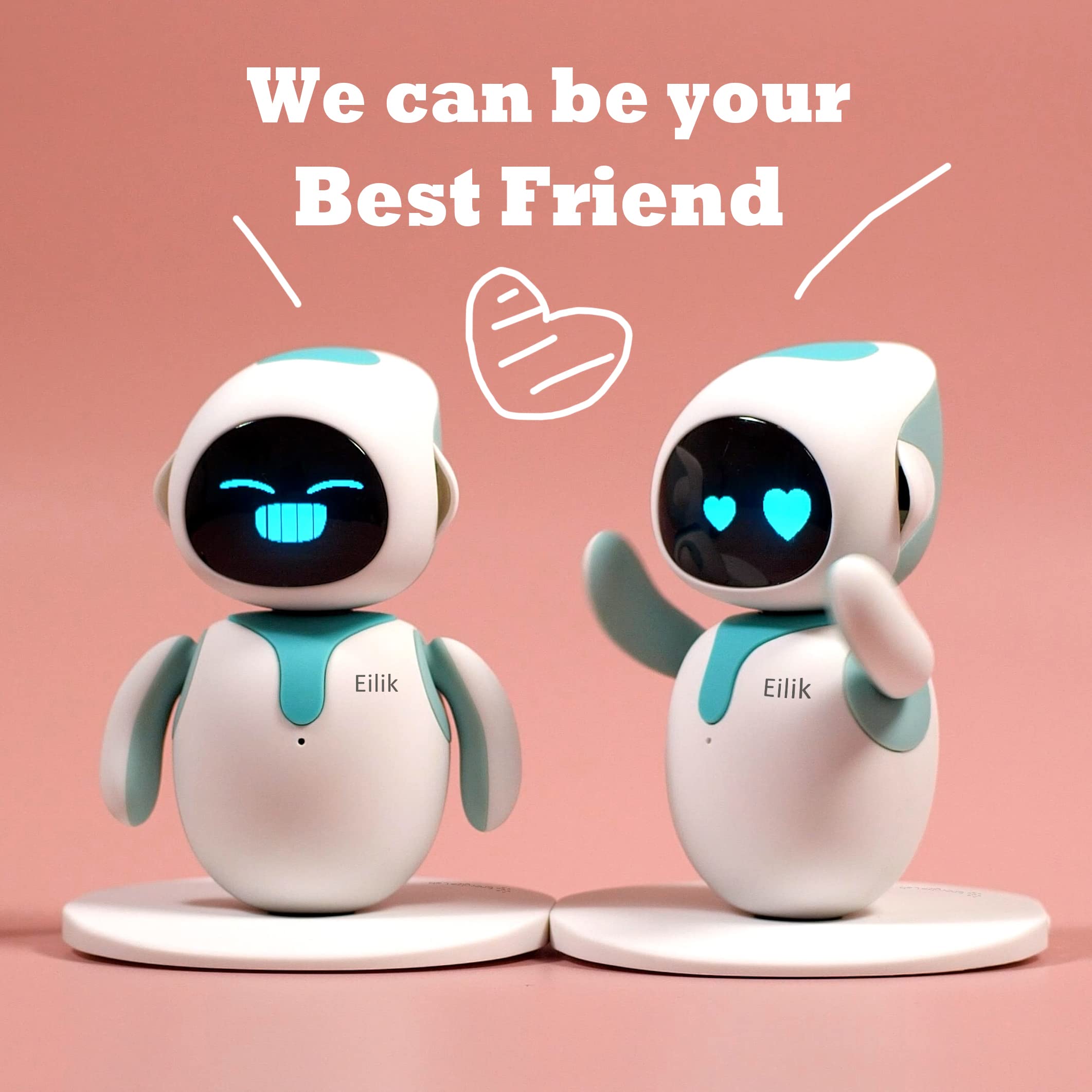 Eilik - Interactive Robot Pet Toy with Emotions, Animations & Mini Games | Smart Desk Companion for Kids & Adults | Perfect Gift for Holidays, Birthdays & Everyday Fun | Play, Learn & Relax at Home or Office