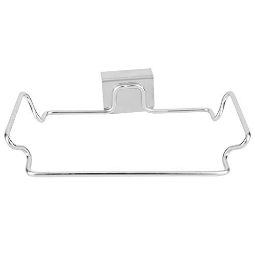 Meiyya Space Saving Durable Silver Trash Bag Holder - Heavy Duty Kitchen Organizer with Strong Bearing Capacity, Garbage Hanging Rack for Cupboard, Restaurant & Home Use - Perfect for Small Kitchens, Under Sink Storage and Waste Management