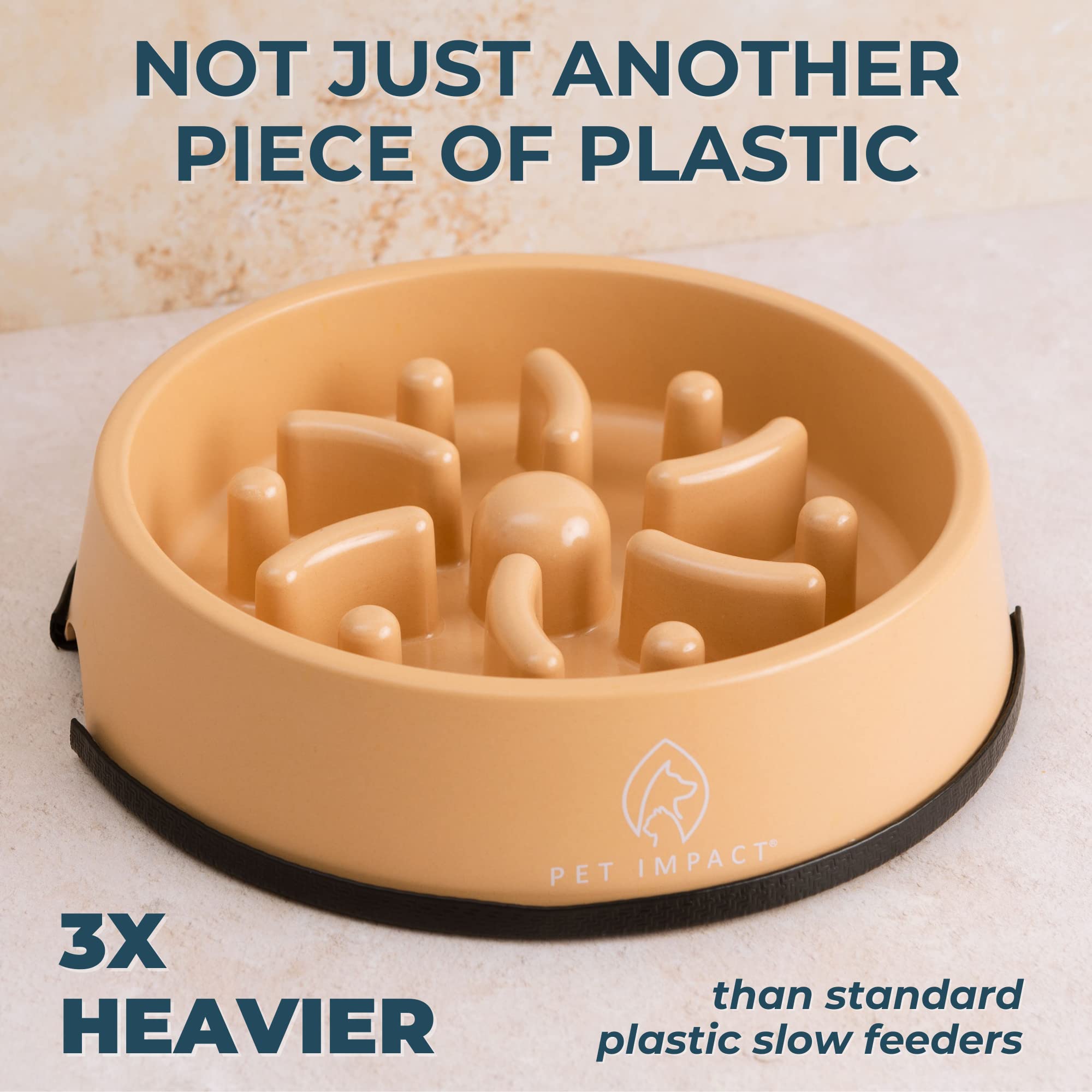 **Natural Bamboo Slow Feeder Dog Bowl - 7.5