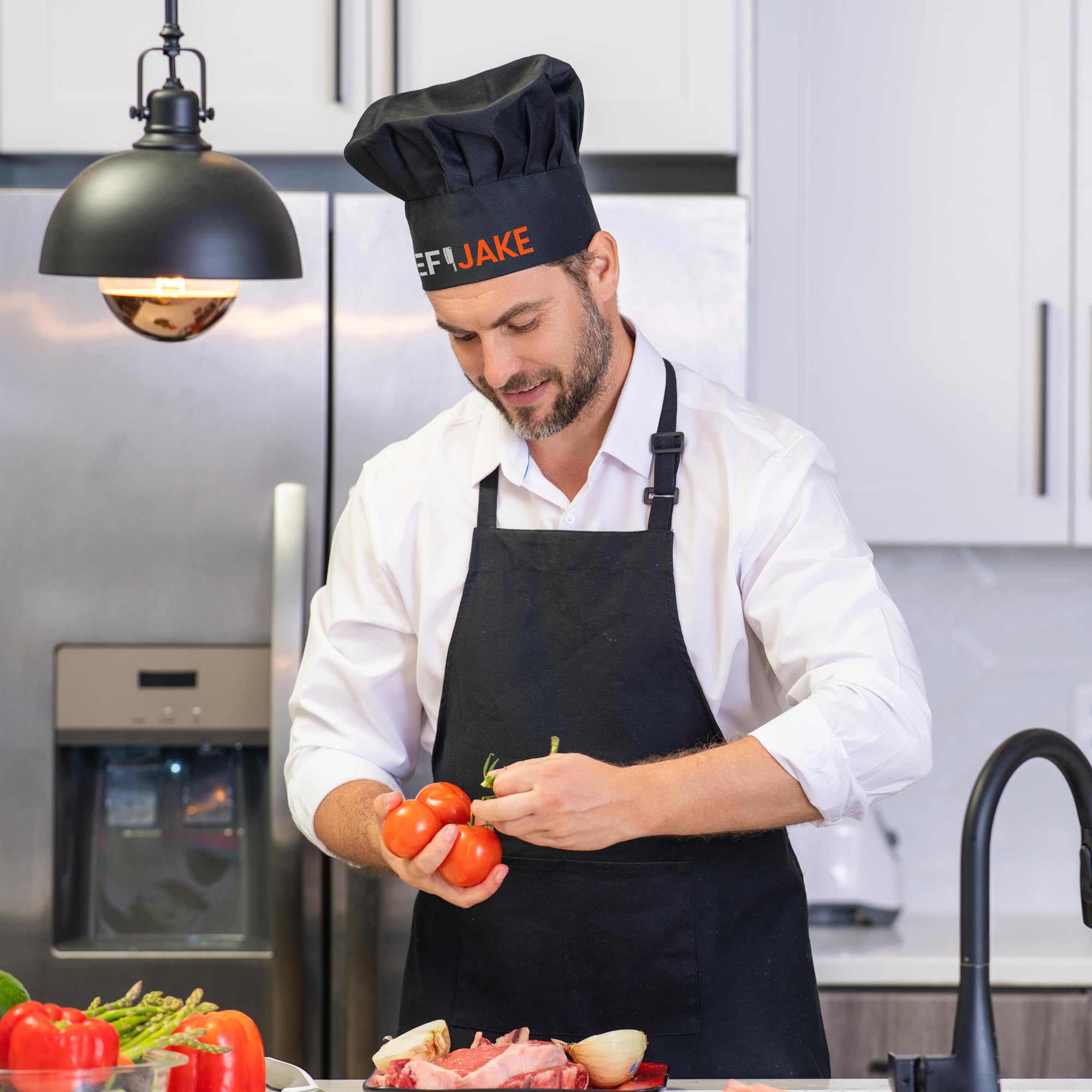 Custom Name Personalized Chef Hat - Adjustable Kitchen Cooking Hat for Men & Women, Baker Hat for Mom & Dad | Perfect for Professional Chefs, Home Cooks & Baking Enthusiasts