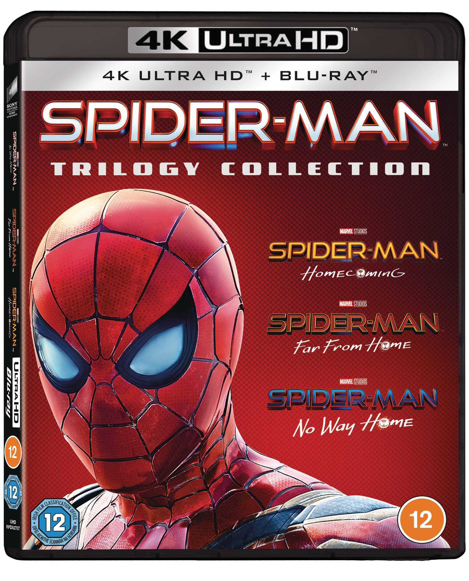 Spider-Man Trilogy Collection: Homecoming, Far From Home & No Way Home - 4K UHD All-Region Blu-ray | Perfect for Marvel Fans & Movie Night Entertainment
