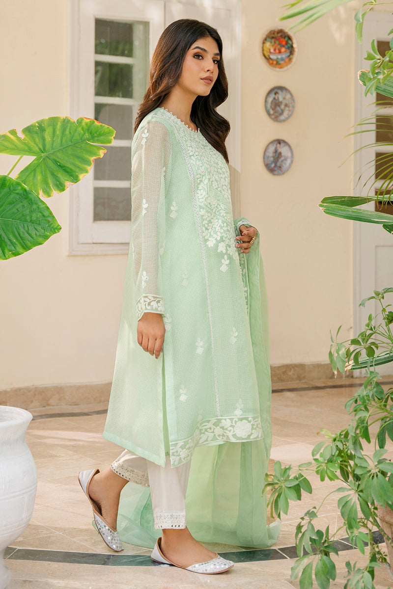 Mint Leaf 2-Piece Set (Shirt & Dupatta) – Stylish Ethnic Outfit for Women | Perfect for Festivals, Weddings & Special Occasions