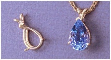 Solid Sterling Silver or 14kt Gold 6x4mm Pear Cut Vee Prong Pendant Setting - Handcrafted in USA (161065/141065) - Perfect for Custom Jewelry Making & Engagement Ring Designs