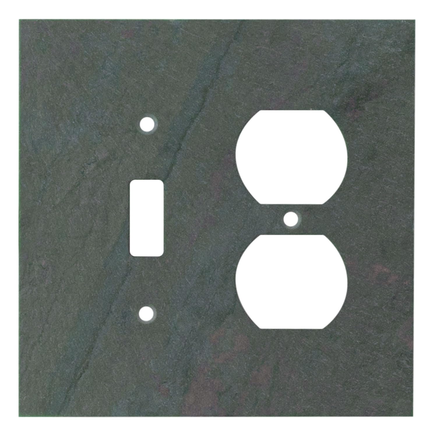 Decorative Vermont Slate Electrical Switch Plate Cover - 2 Gang, 5