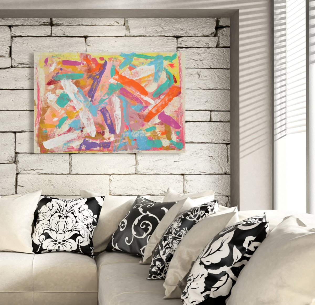 Abstract Wall Art Canvas Prints 'Confetti' - 45