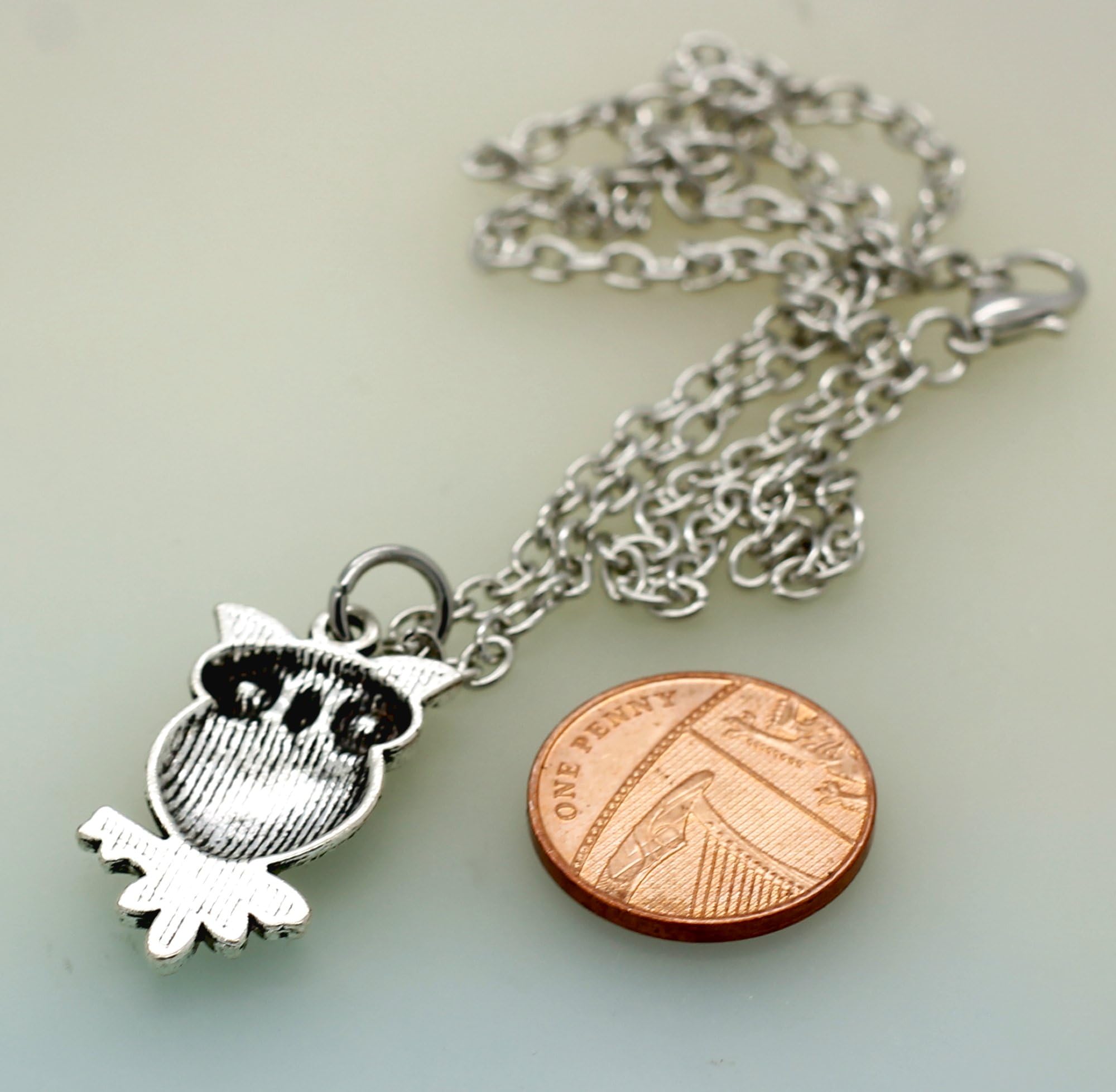 Owl Metal Pendant Necklace - Silver Iron Chain Gothic Jewelry for Women, Perfect for Halloween Costume, Boho Fashion & Gift Giving