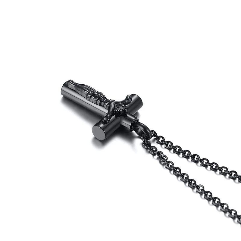 Jesus Cross Cremation Urn Necklace - Memorial Keepsake for Ashes - Perfect for Honoring Loved Ones at Funerals, Memorials & Special Occasions