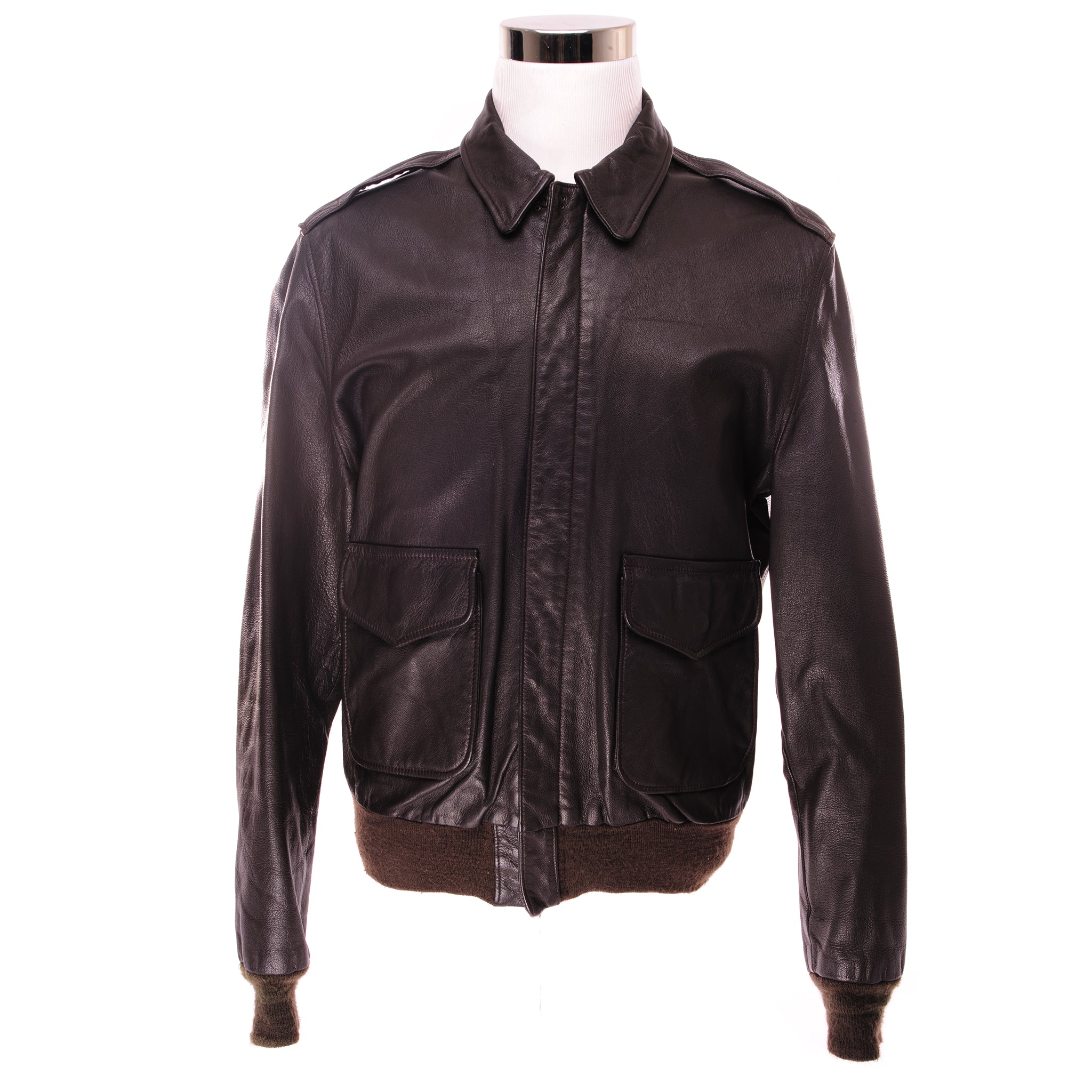 Vintage US Air Force A-2 Flight Jacket Size 46L - Genuine Leather Bomber Jacket for Men - Military Aviation Style Outerwear for Pilots, Collectors & Vintage Fashion Enthusiasts
