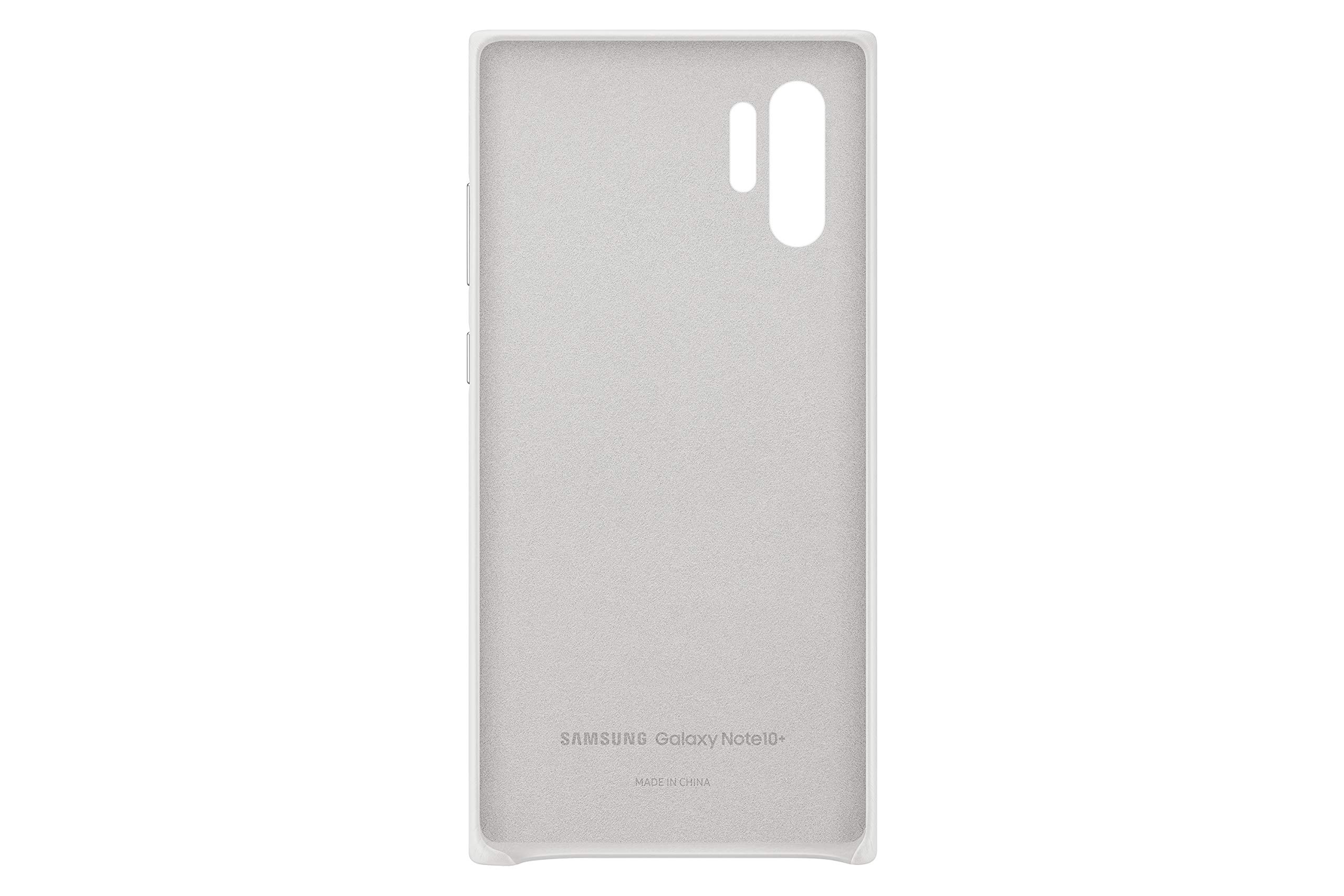 Original Samsung Galaxy Note 10+ Genuine Leather Case - Premium White Protective Cover for Business & Travel Use